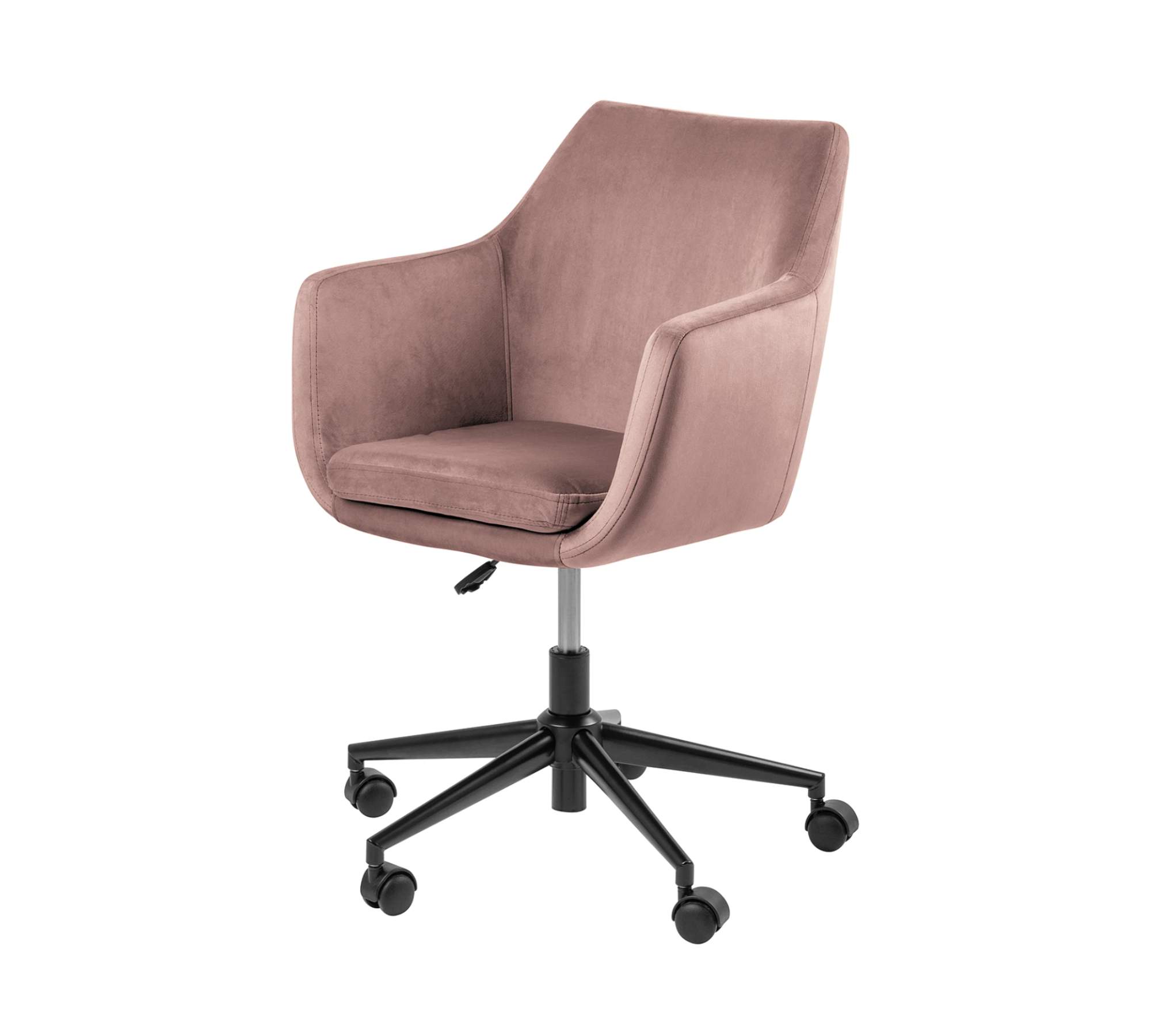 Bürodrehstuhl Samt Metall Altrosa