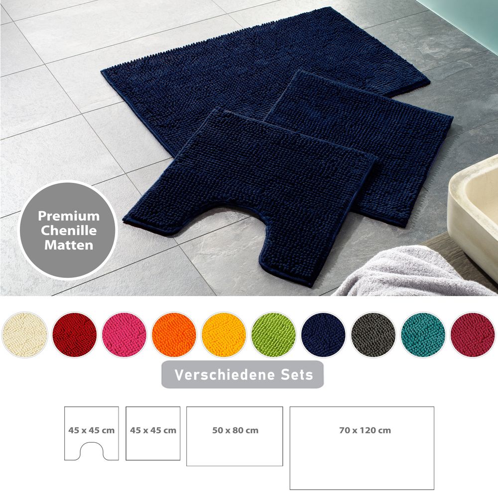 2x Microfaser Badematte Blau Öko-Tex Standard 100