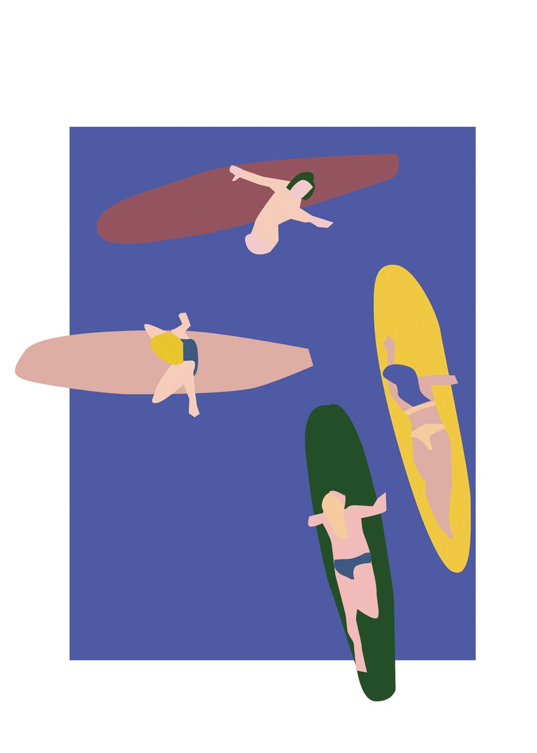 Surfers Poster Mehrfarbig