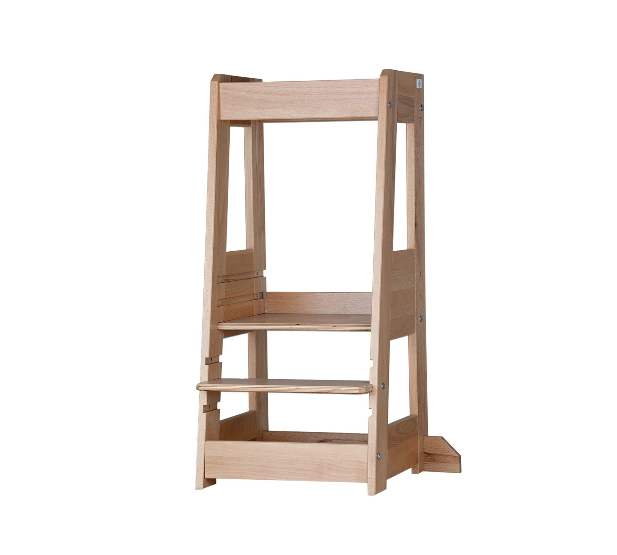 Hocker Lernturm Massivholz Buche Natur 