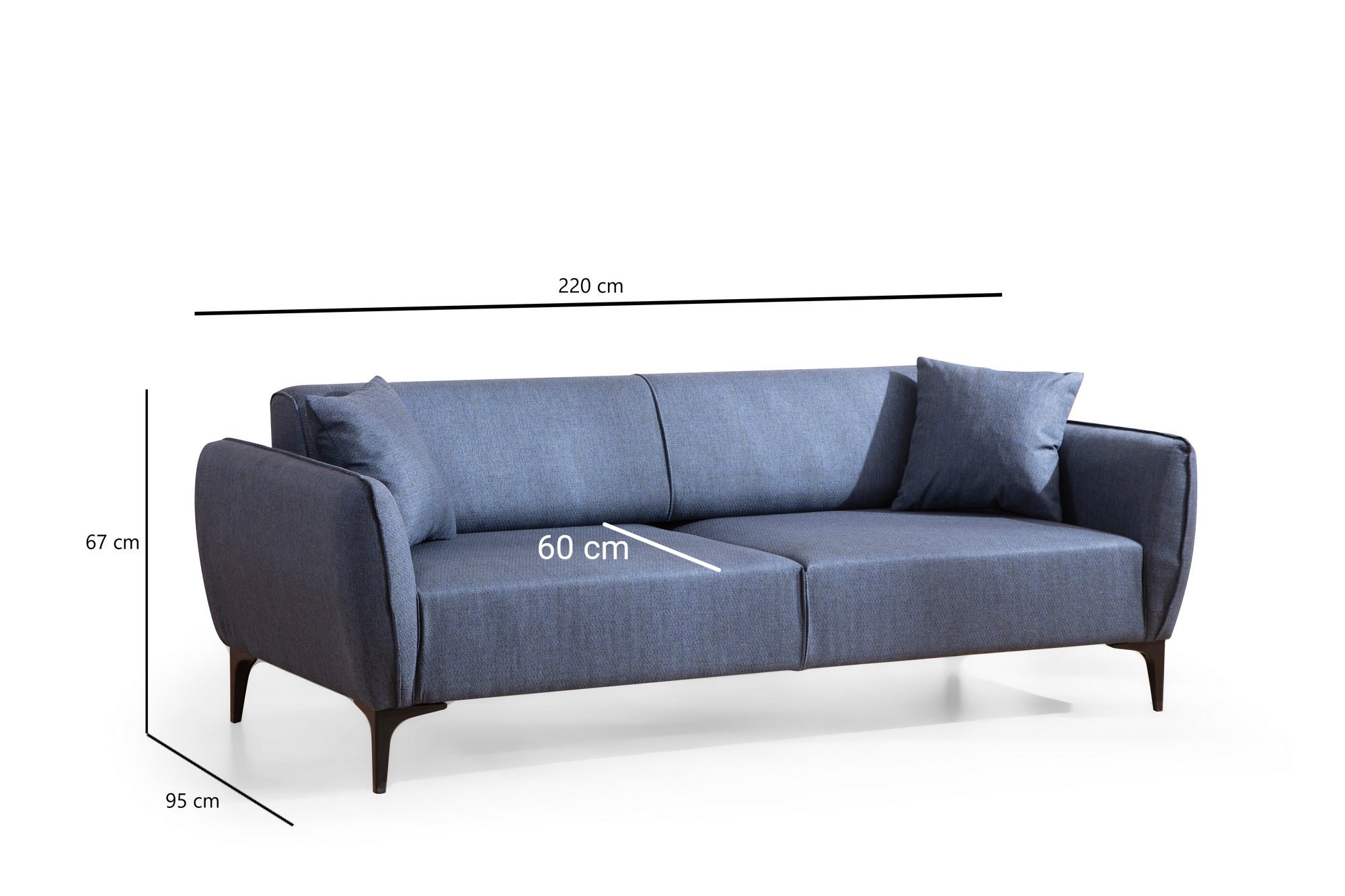 Belissimo 3-Sitzer Sofa Blau