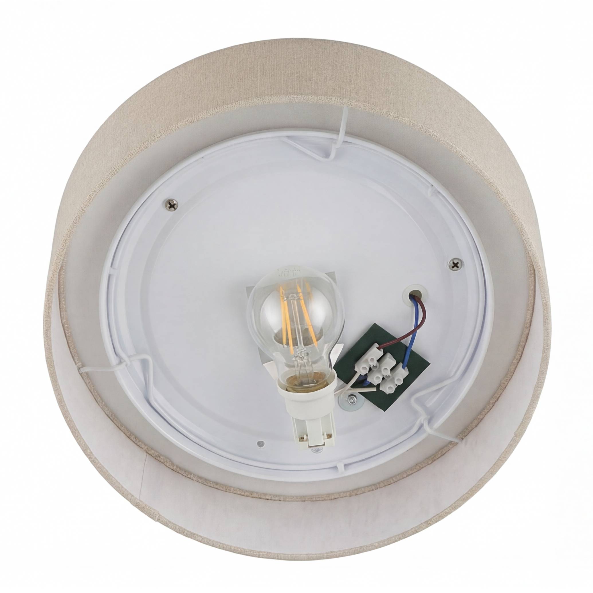 Aural Ceiling Light 1-bulb Linen Iron