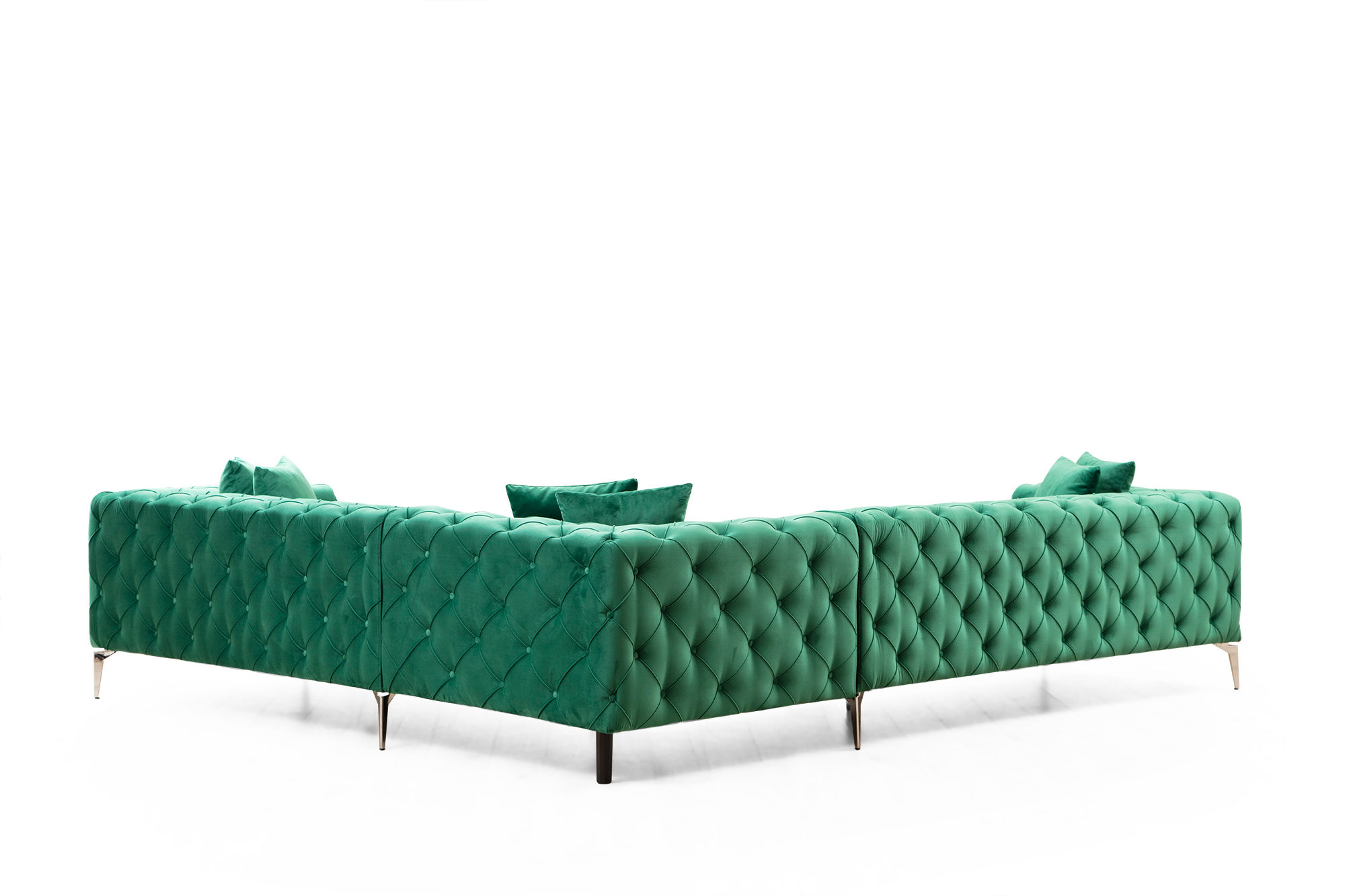 As corner sofa right green