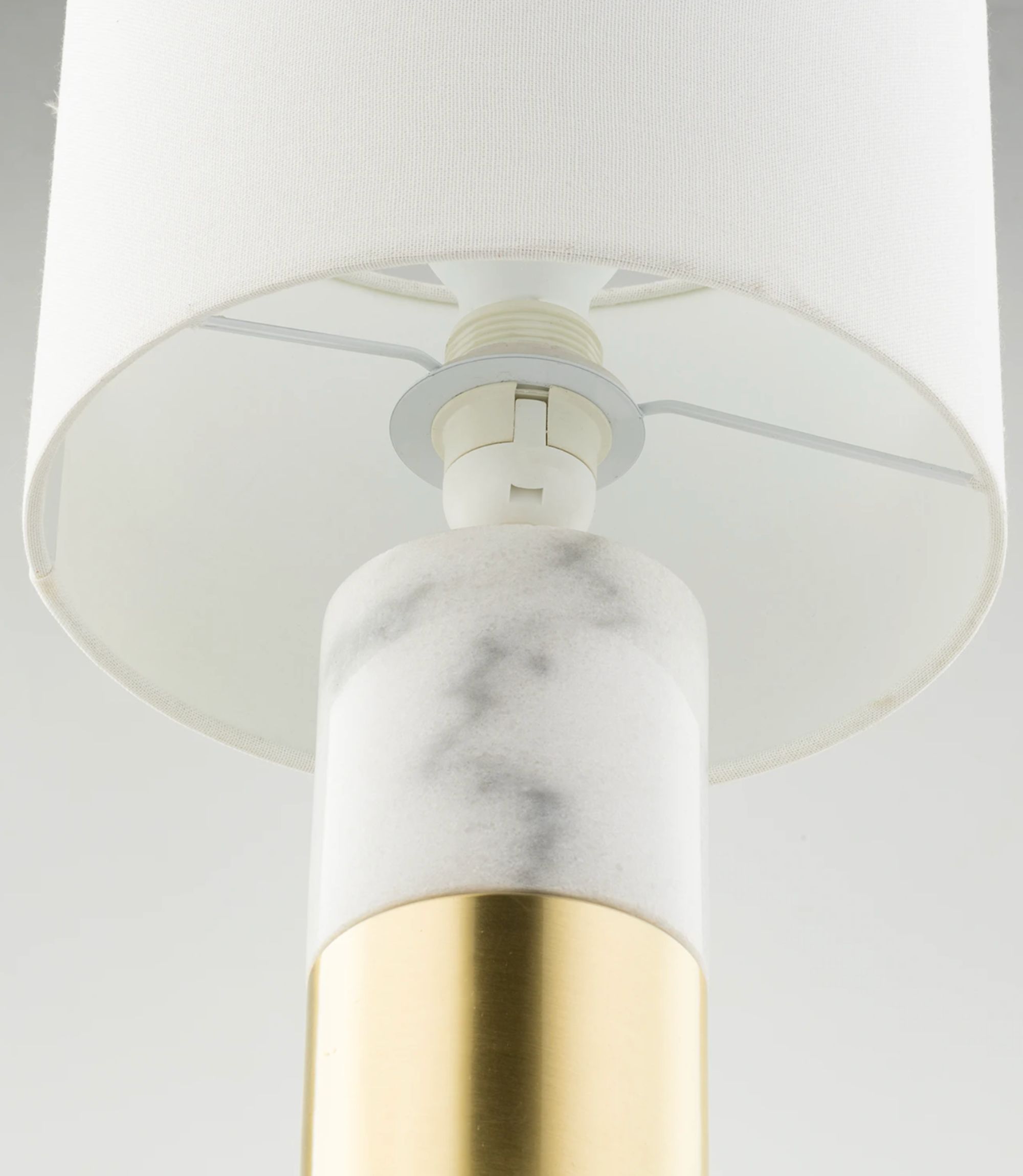 Tischleuchte Hege Leinen / Marmor 1-flammig