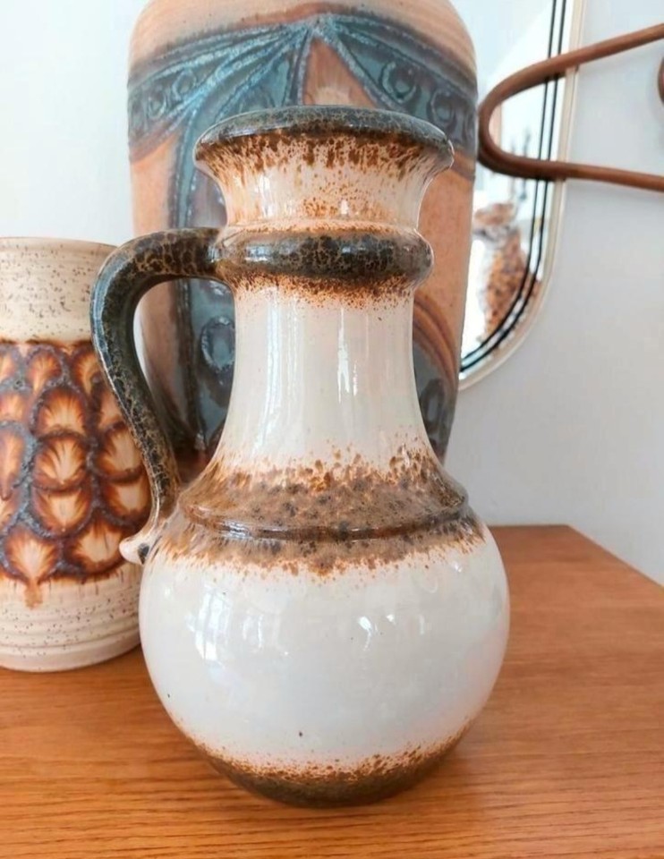 Vintage Vase Keramik Beige