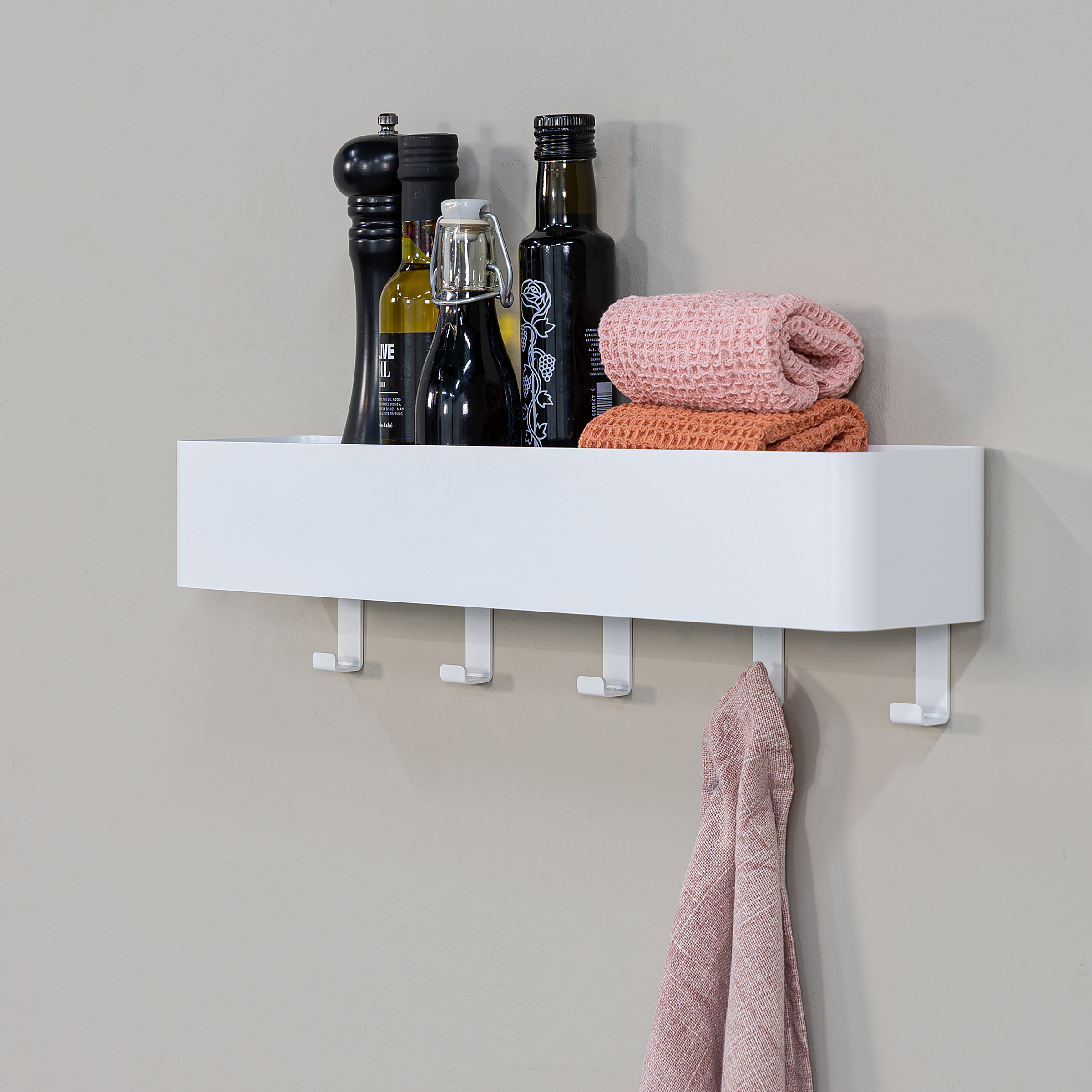 Garderobenleiste Cincoe Metall Weiß Breite: 52 cm