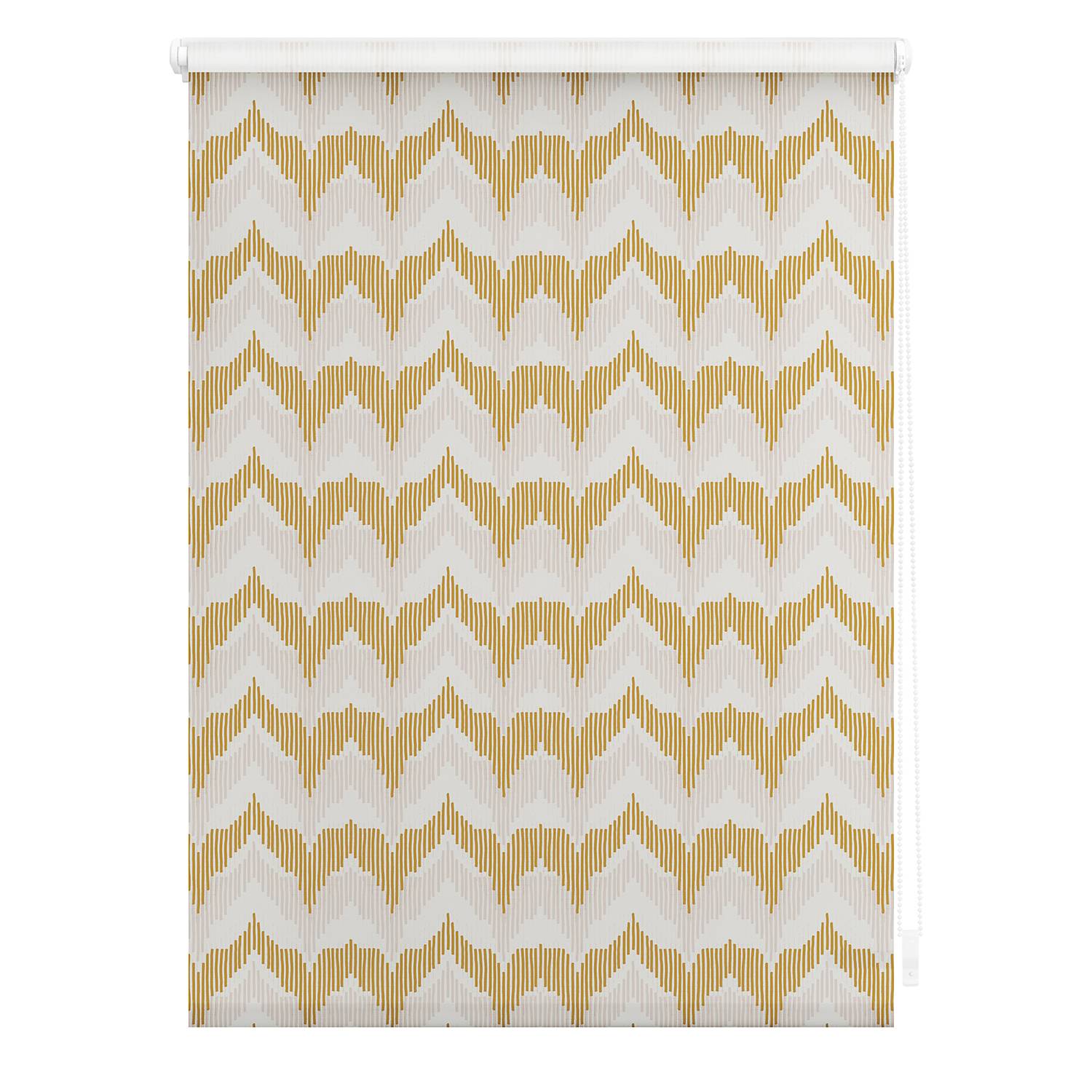 Klemmfix Rollo Boho Zig Zack Polyester Gelb 90 x 150 cm