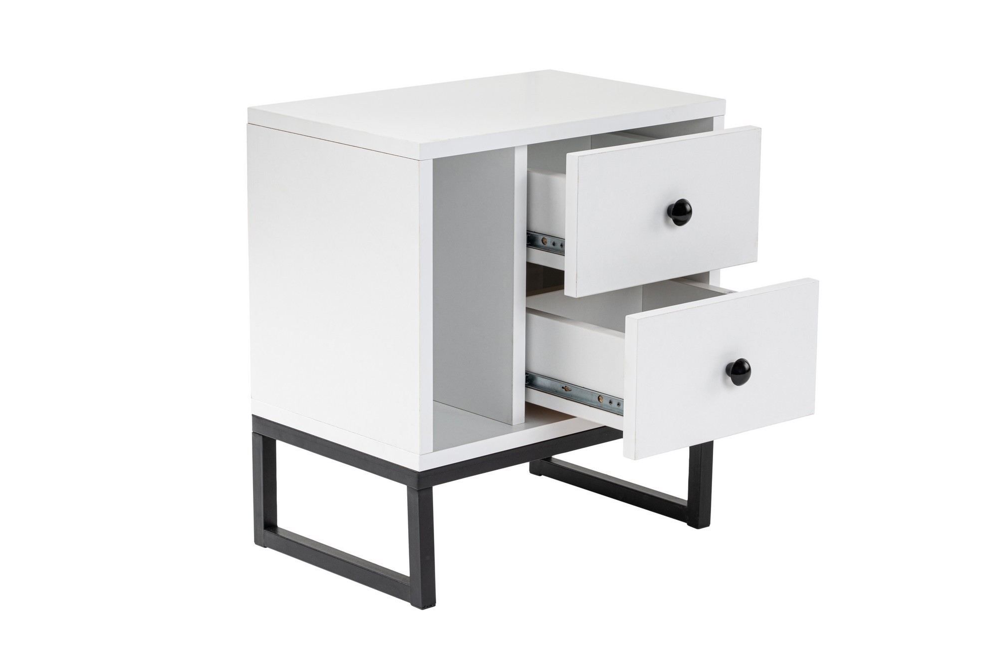 Glimmer Nightstand White with black legs