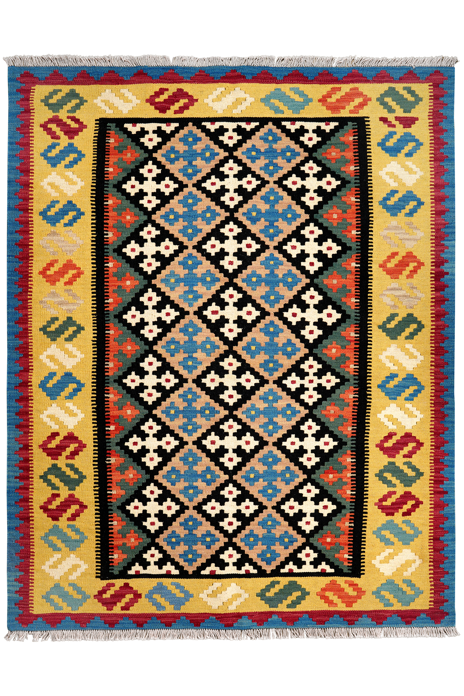 Kilim Gashgai Teppich Wolle Mehrfarbig