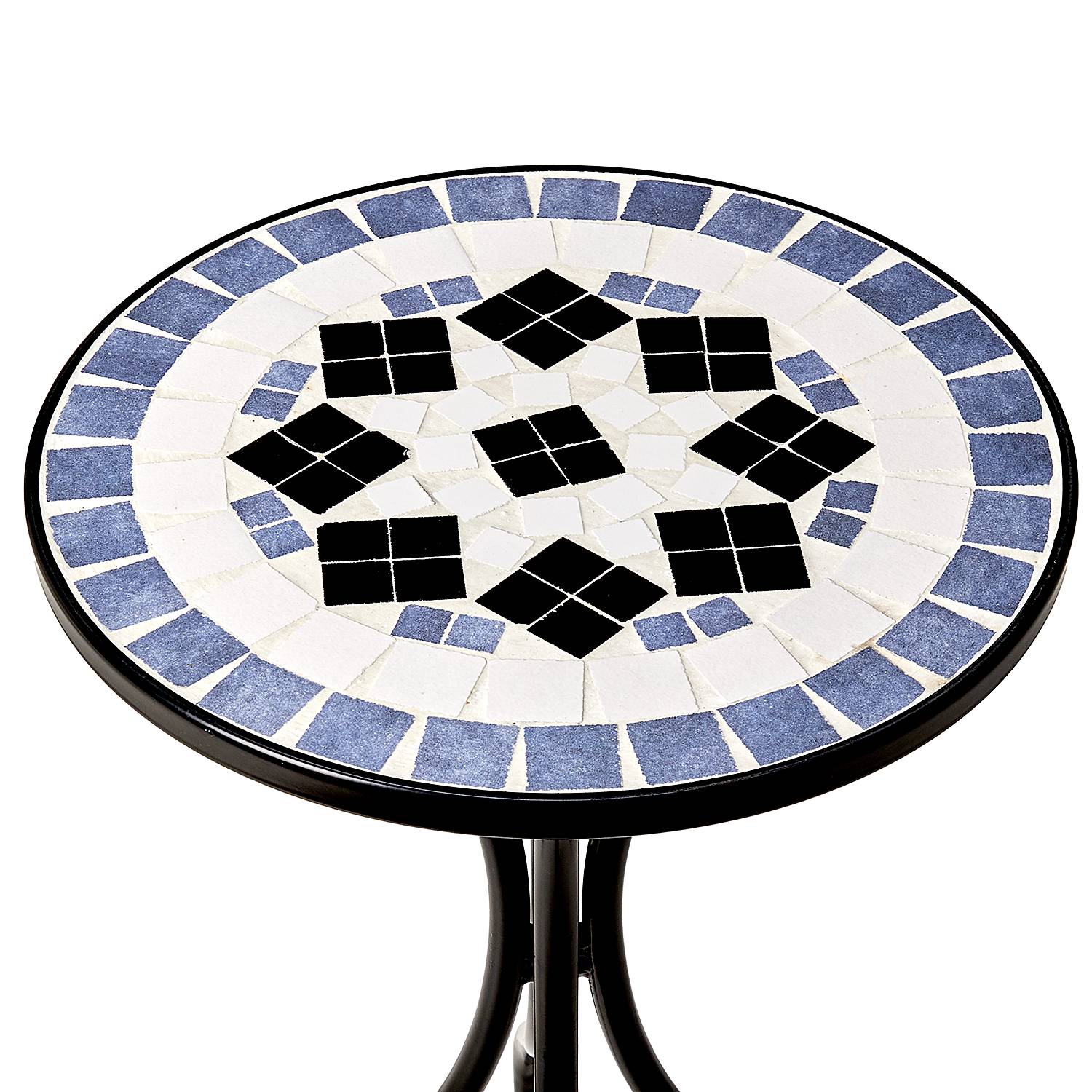 Side table PALAZZO iron ceramic light blue