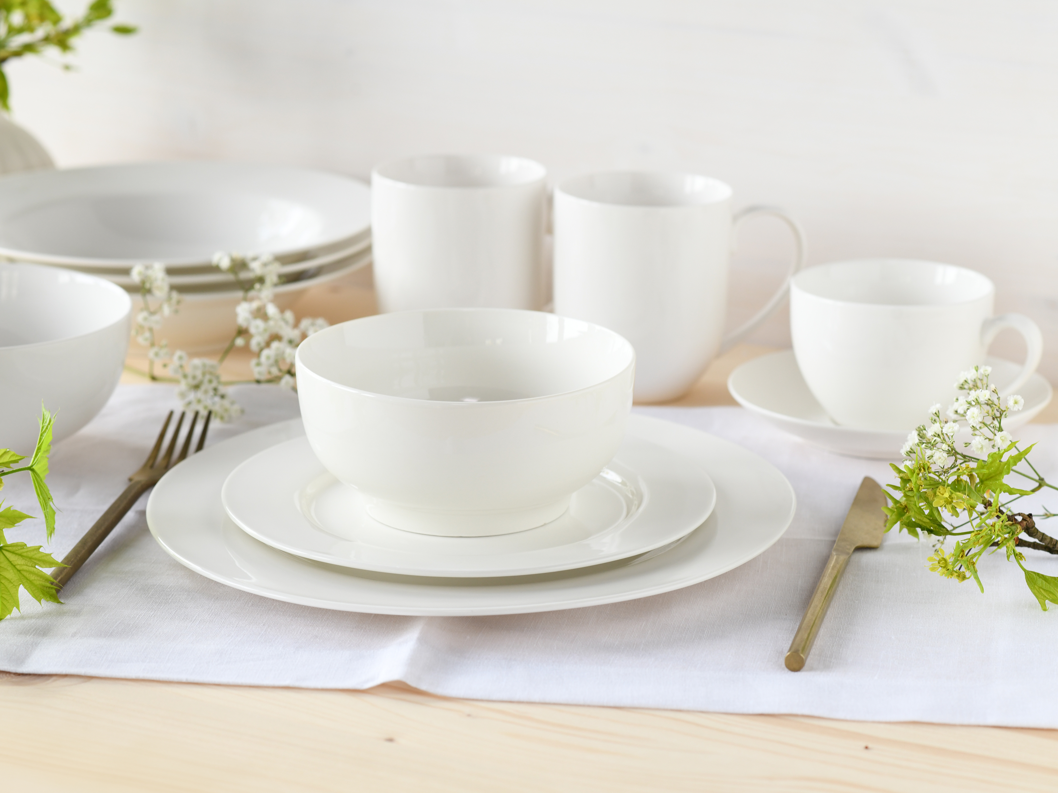 Combination Service Fleur Royal 42-piece Set White Porcelain
