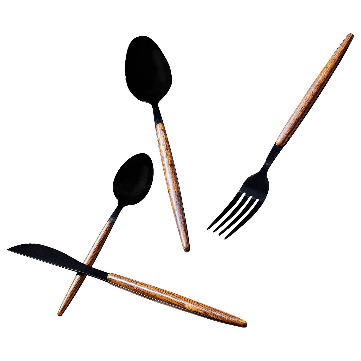 16x Besteck-Set Paris Edelstahl Braun