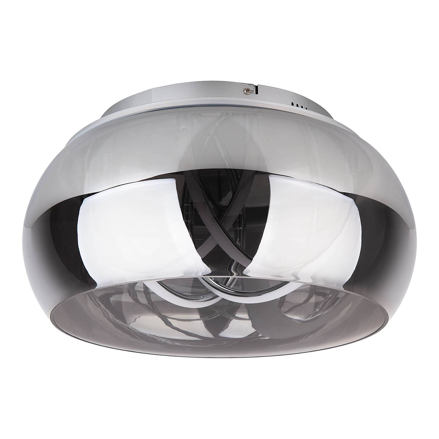 Malou LED-Deckenleuchte Rauchglas Aluminium 3-flammig