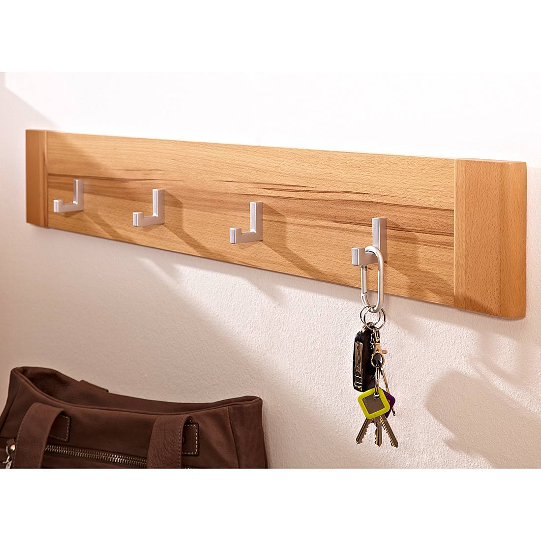 Garderobenleiste NatureStar Kernbuche Teilmassiv