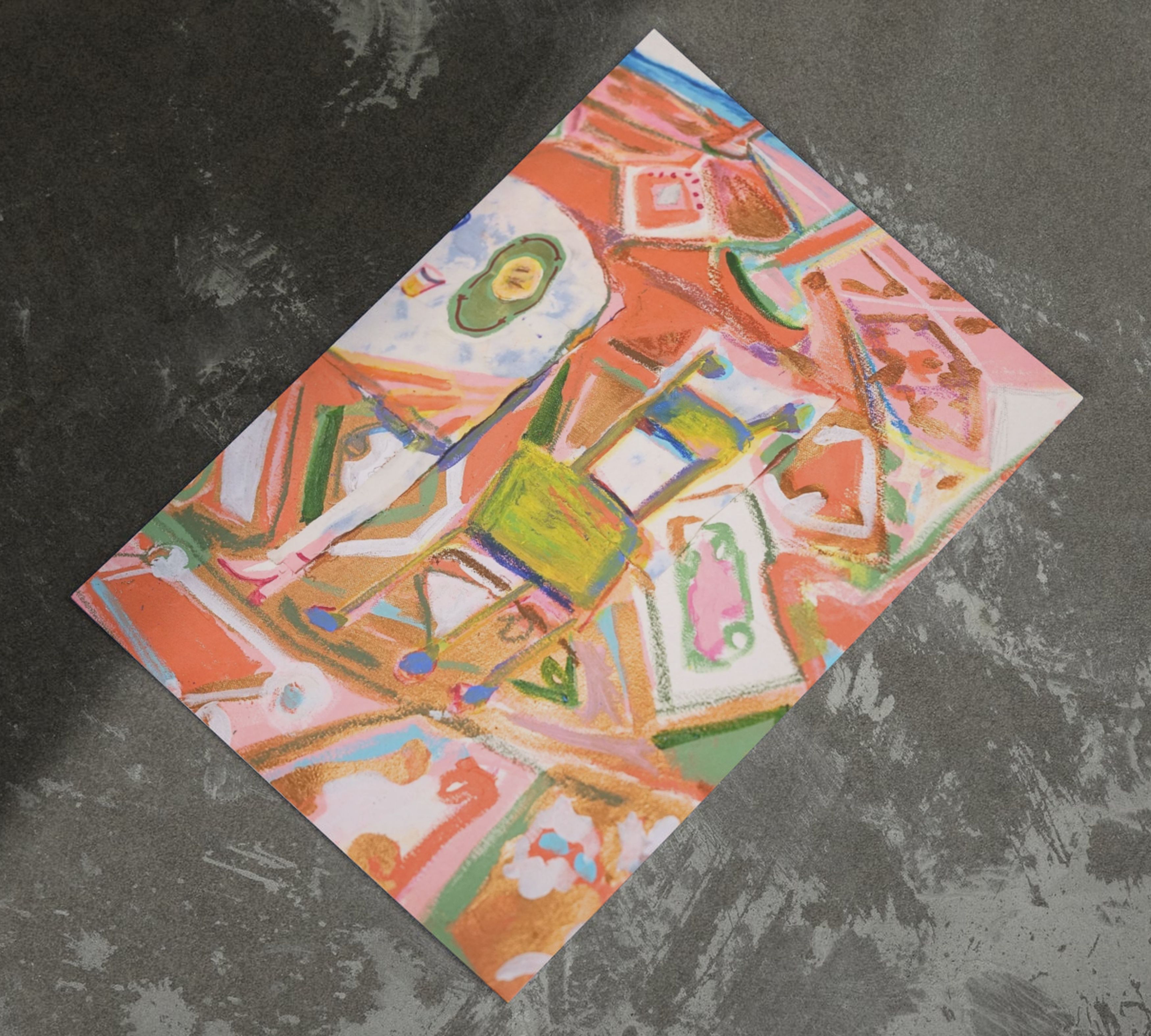 Il Tavolo con arepa Stampa d'arte Multicolore