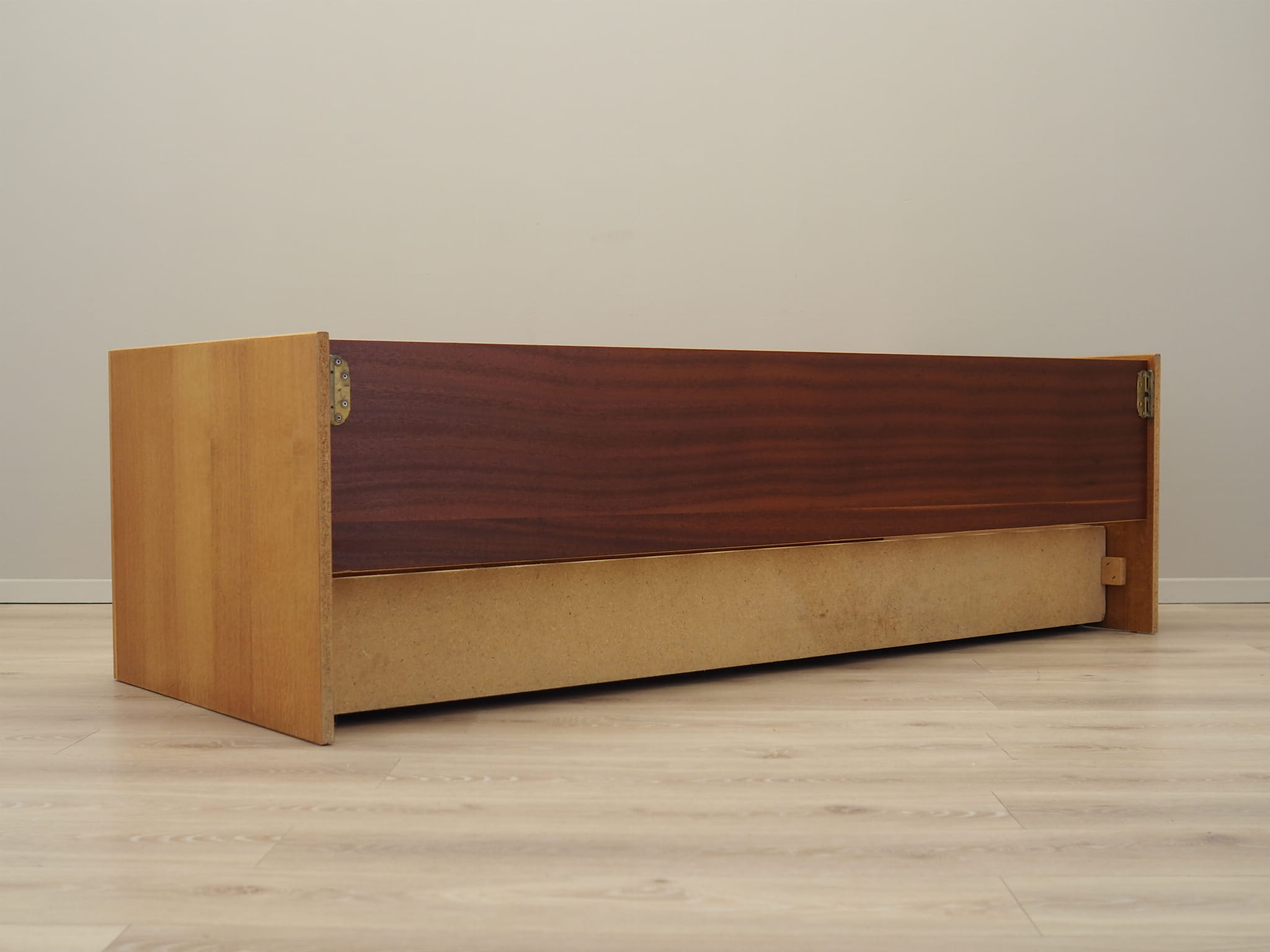 Vintage Bett Holz Braun 1970er Jahre 