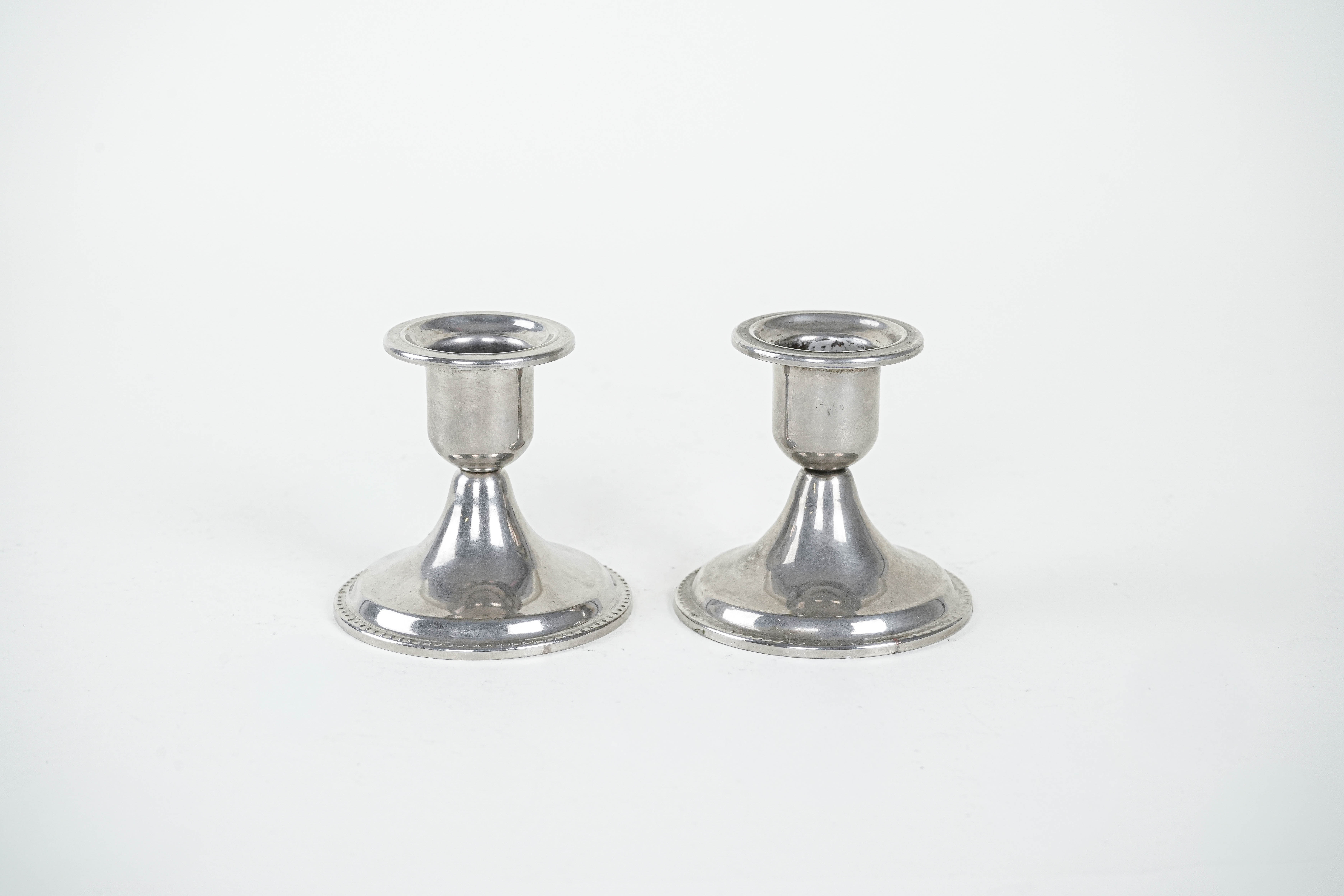 Set of 2 metal candle holders 1970s