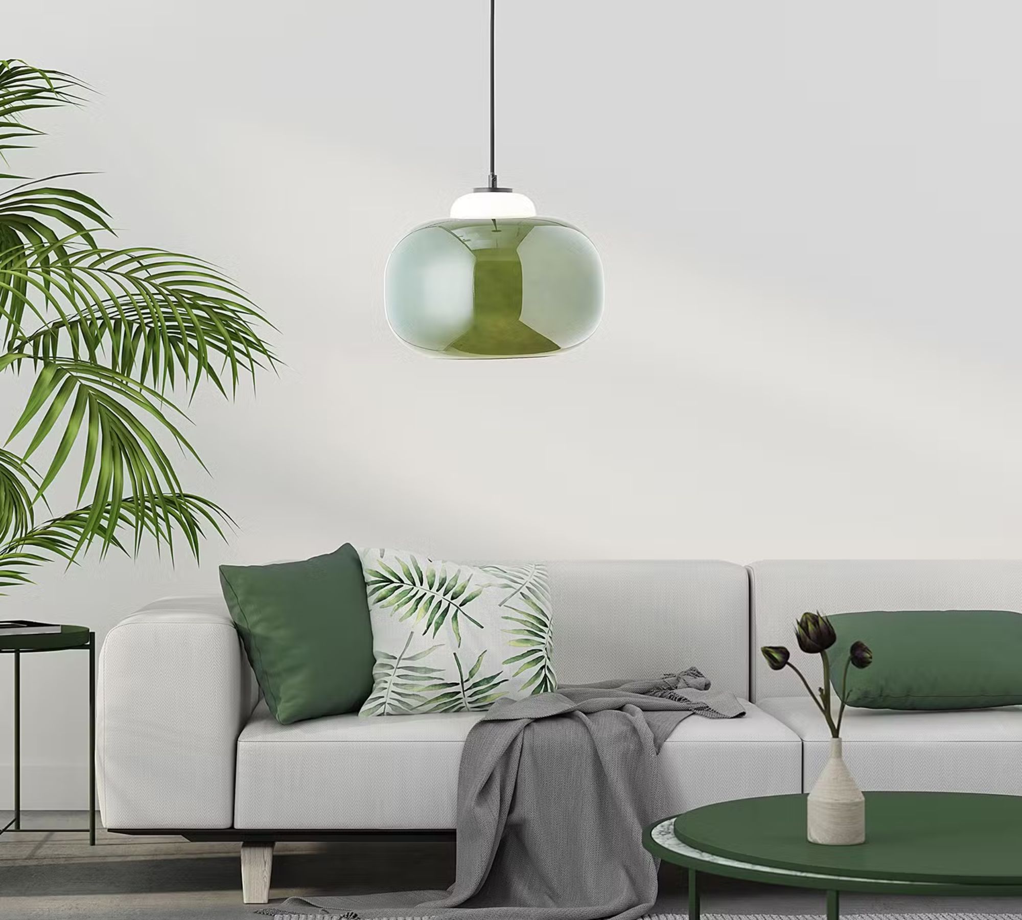 Blop Pendelleuchte 1-flammig Glas Grün