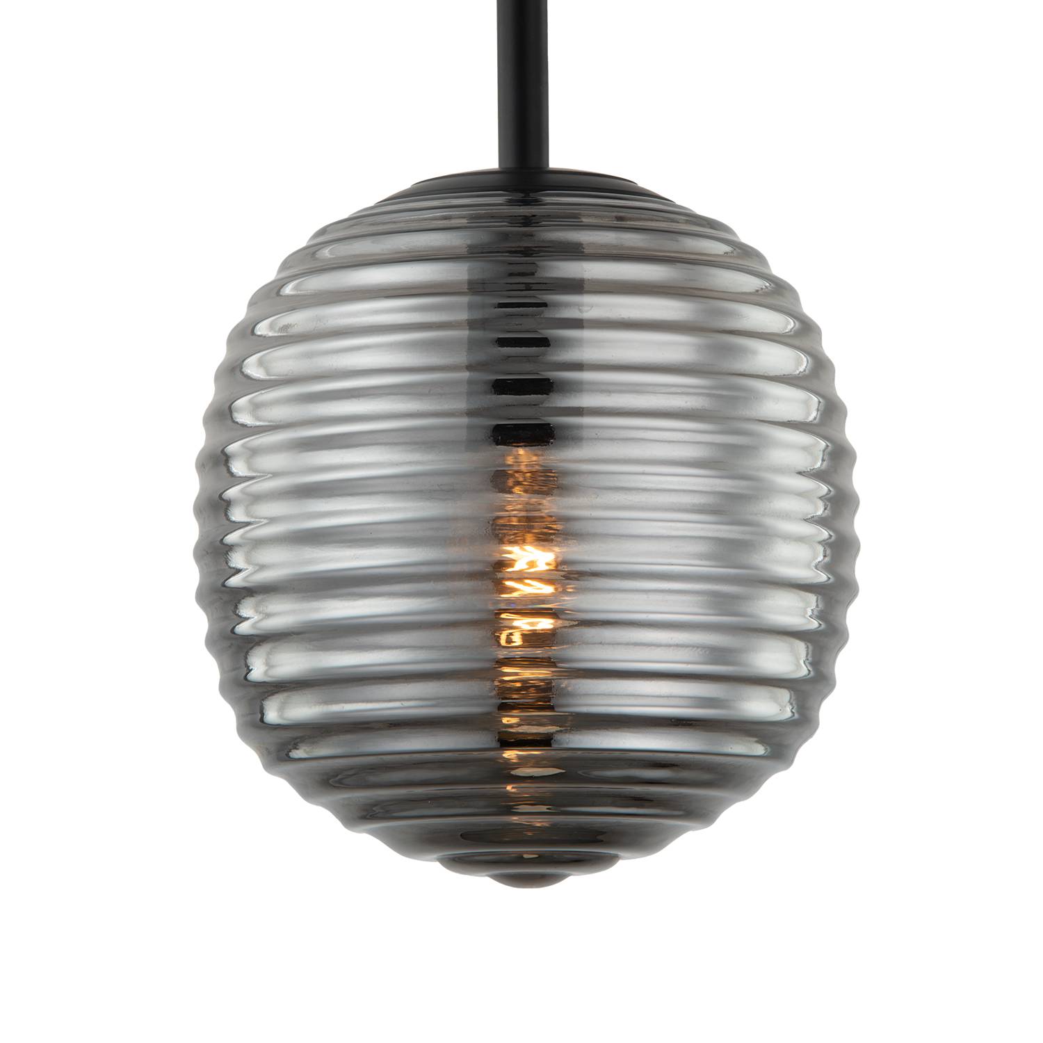 Pendelleuchte Amalis II Rauchglas Eisen