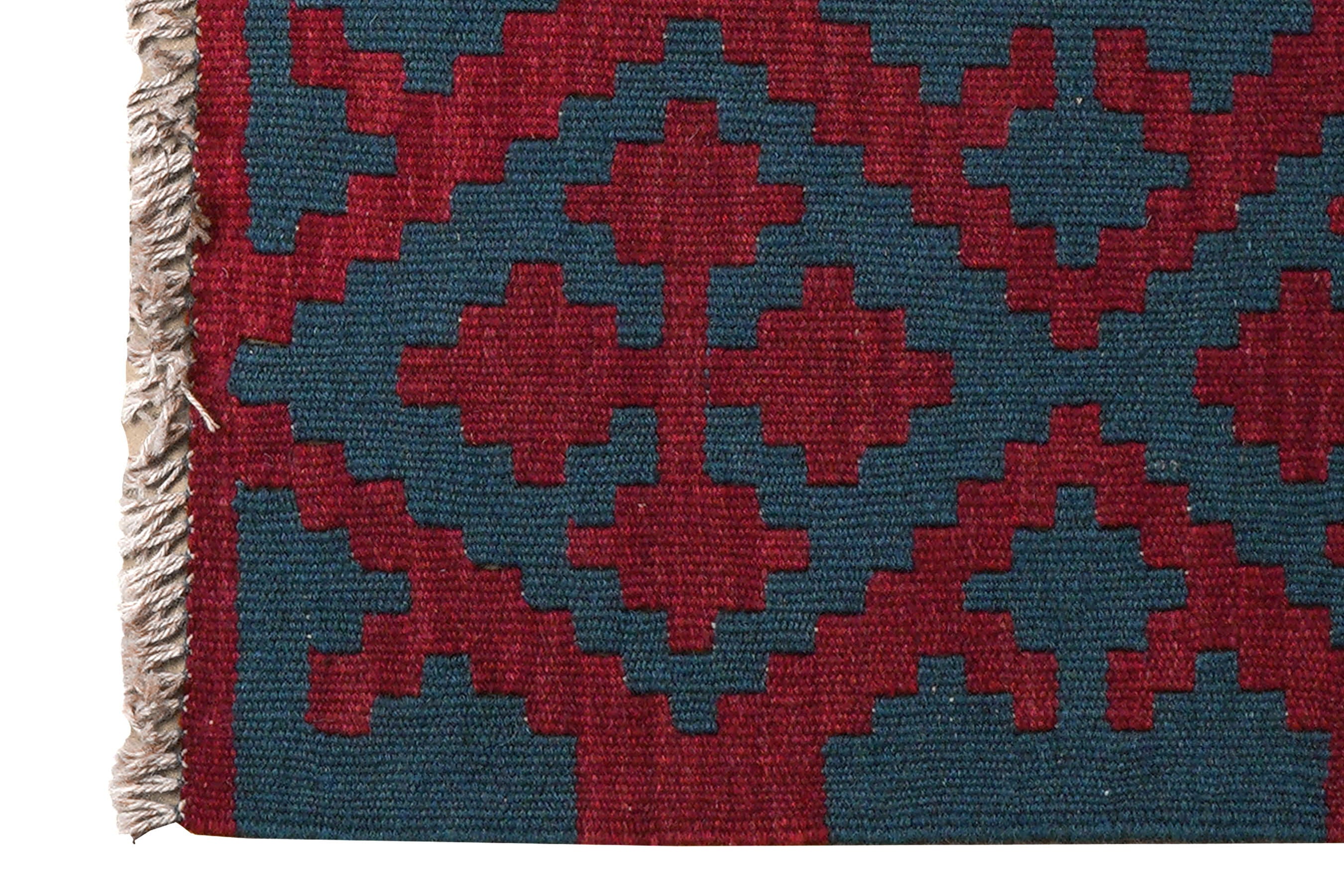 Kilim Gashgai Teppich Rot Blau