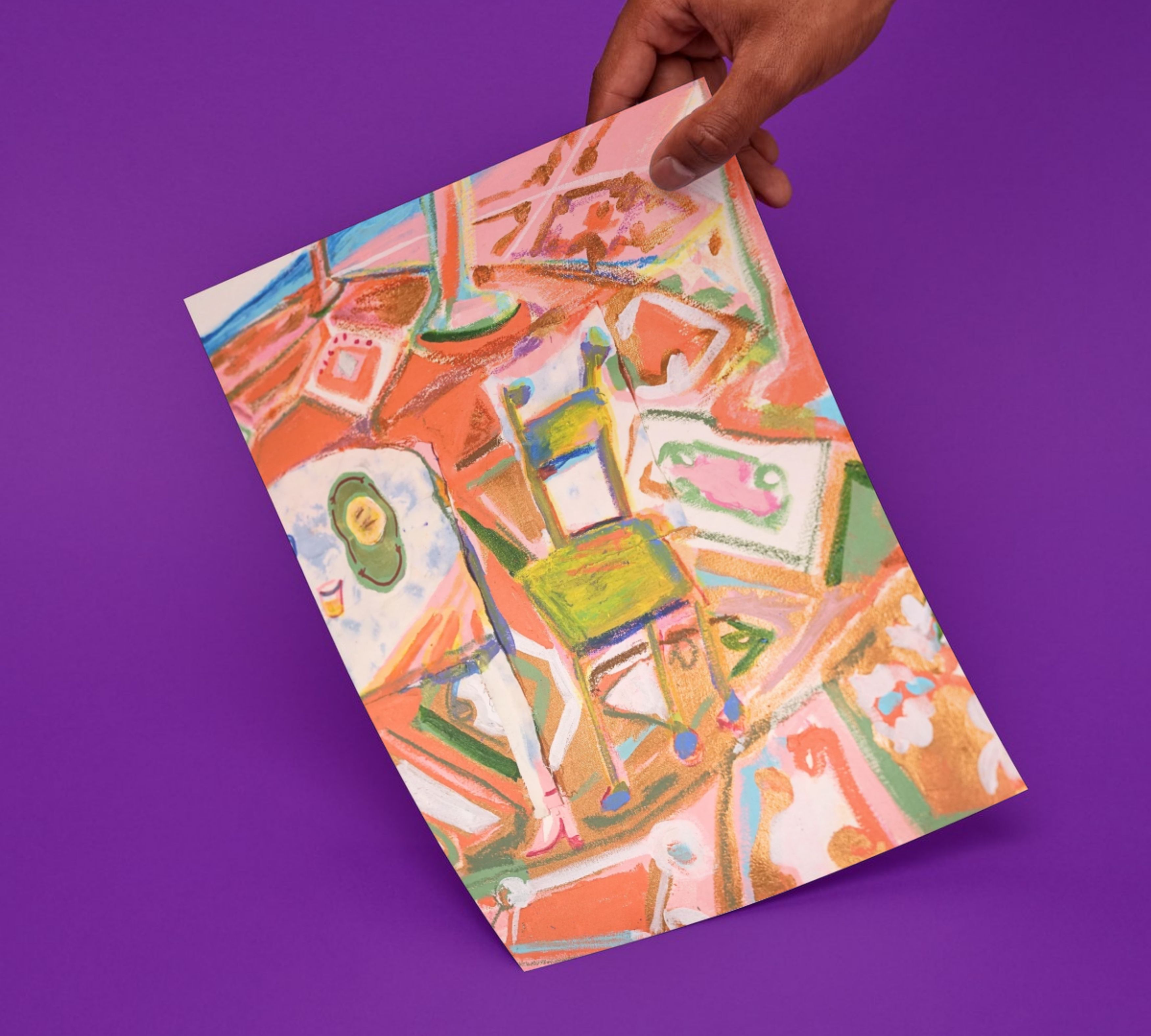 Il Tavolo con arepa Stampa d'arte Multicolore