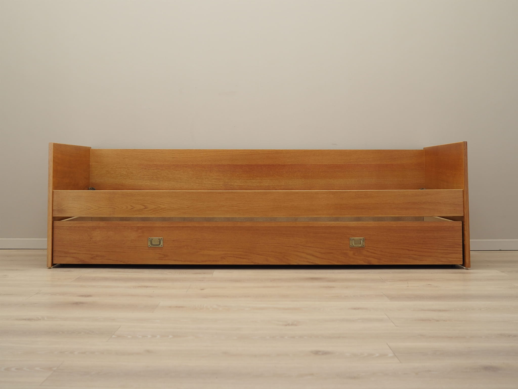 Vintage Bett Holz Braun 1970er Jahre