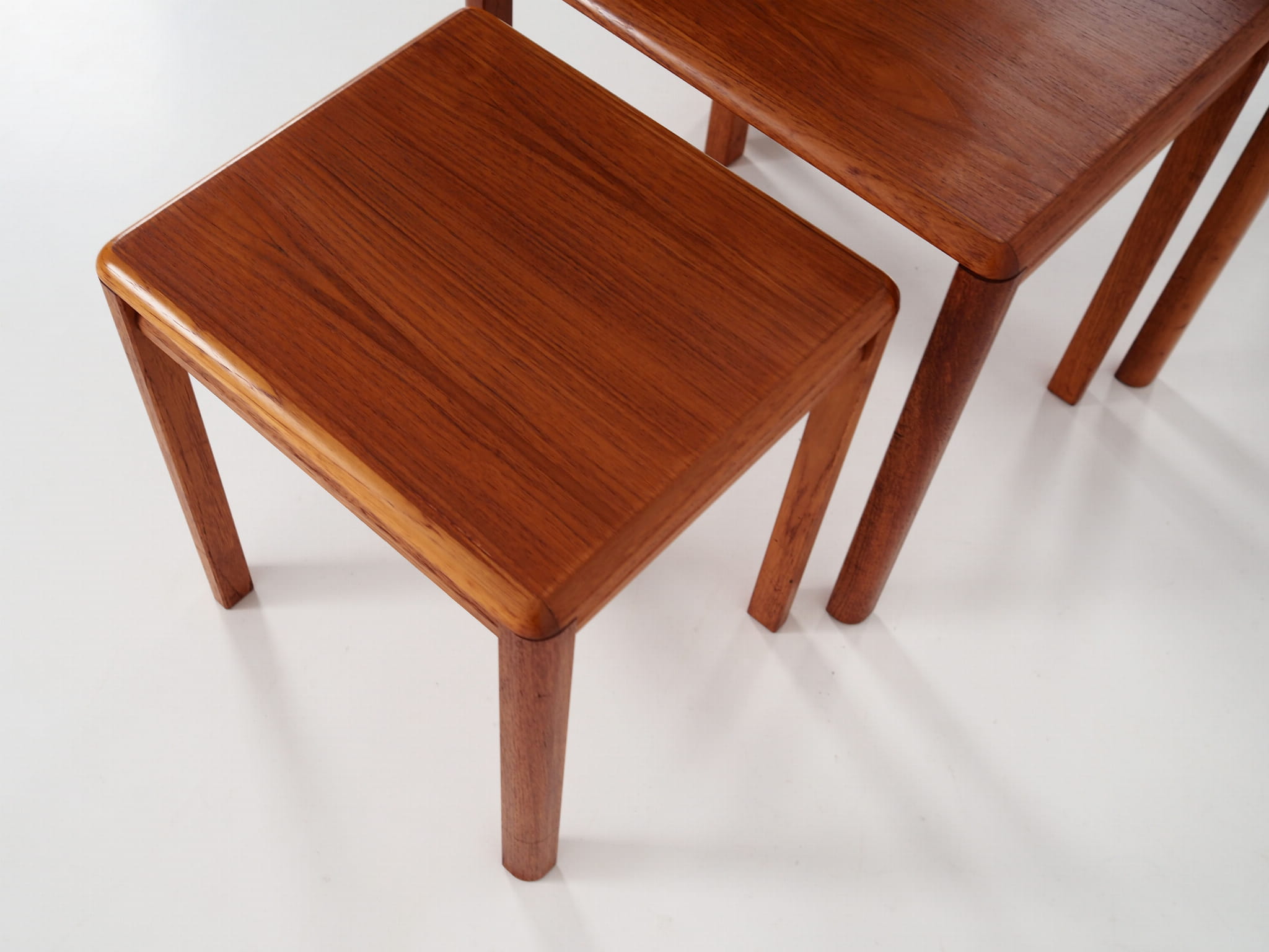 3x Vintage Side Table Teak Brown 1970s