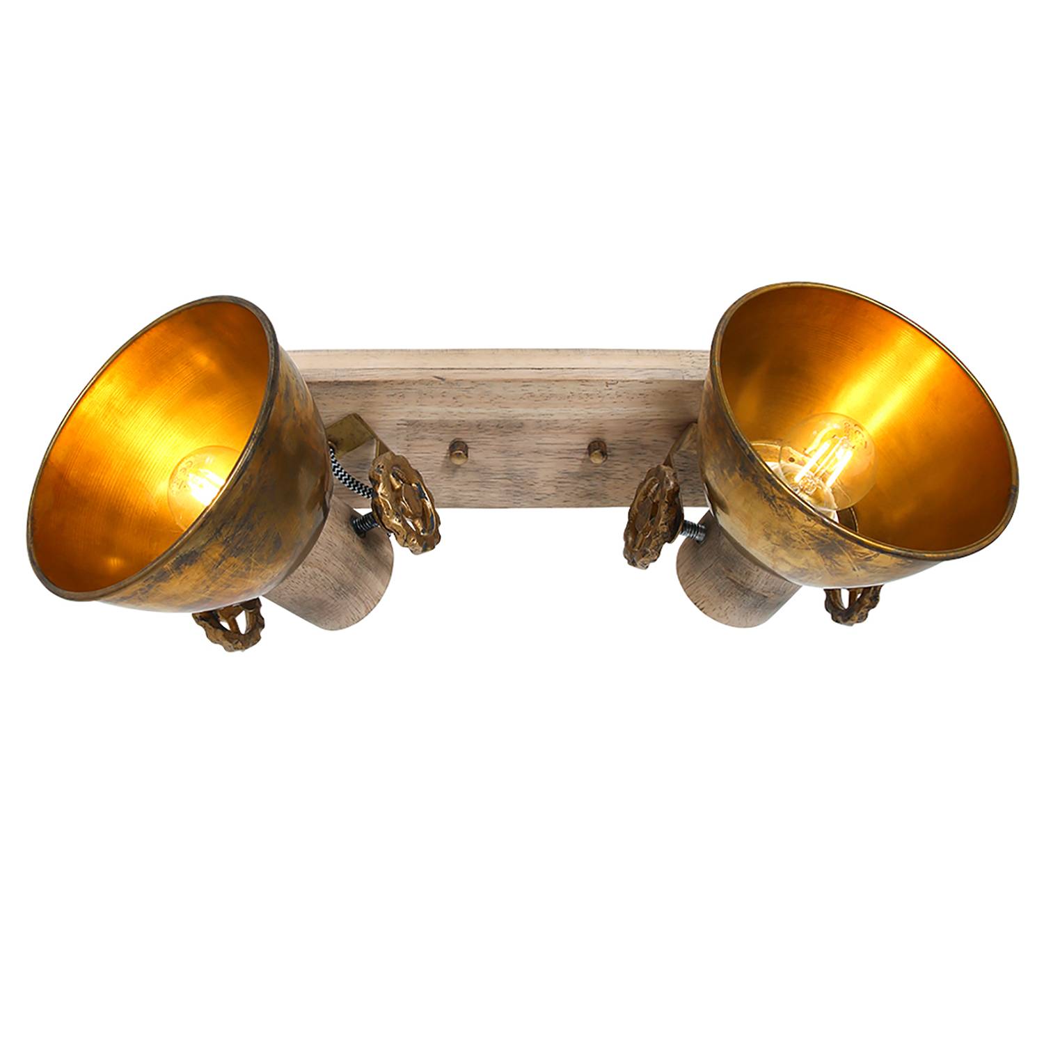 Deckenleuchte Gearwood VIII Eiche Massiv Gold