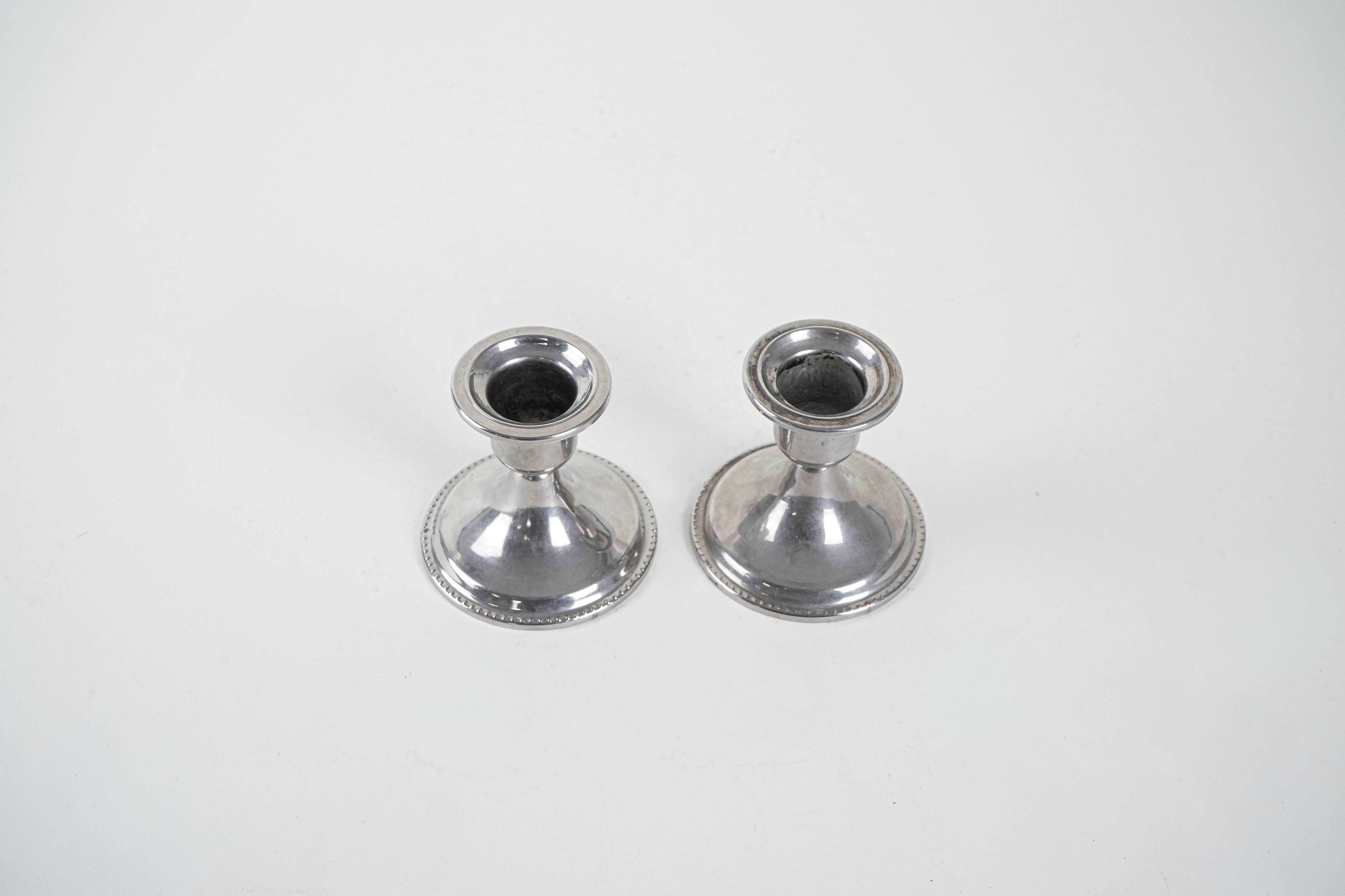 Set of 2 metal candle holders 1970s