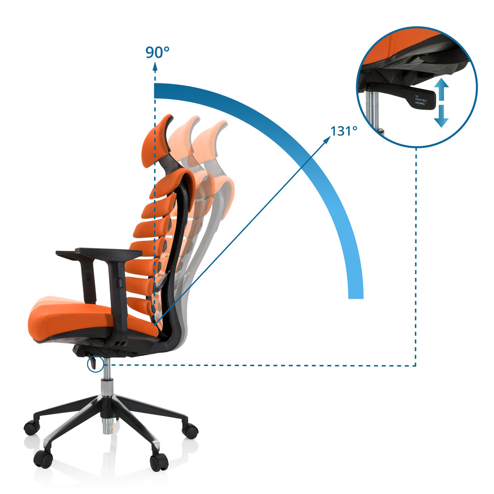 ERGO LINE II PRO Bürostuhl Drehbar Stoff Orange