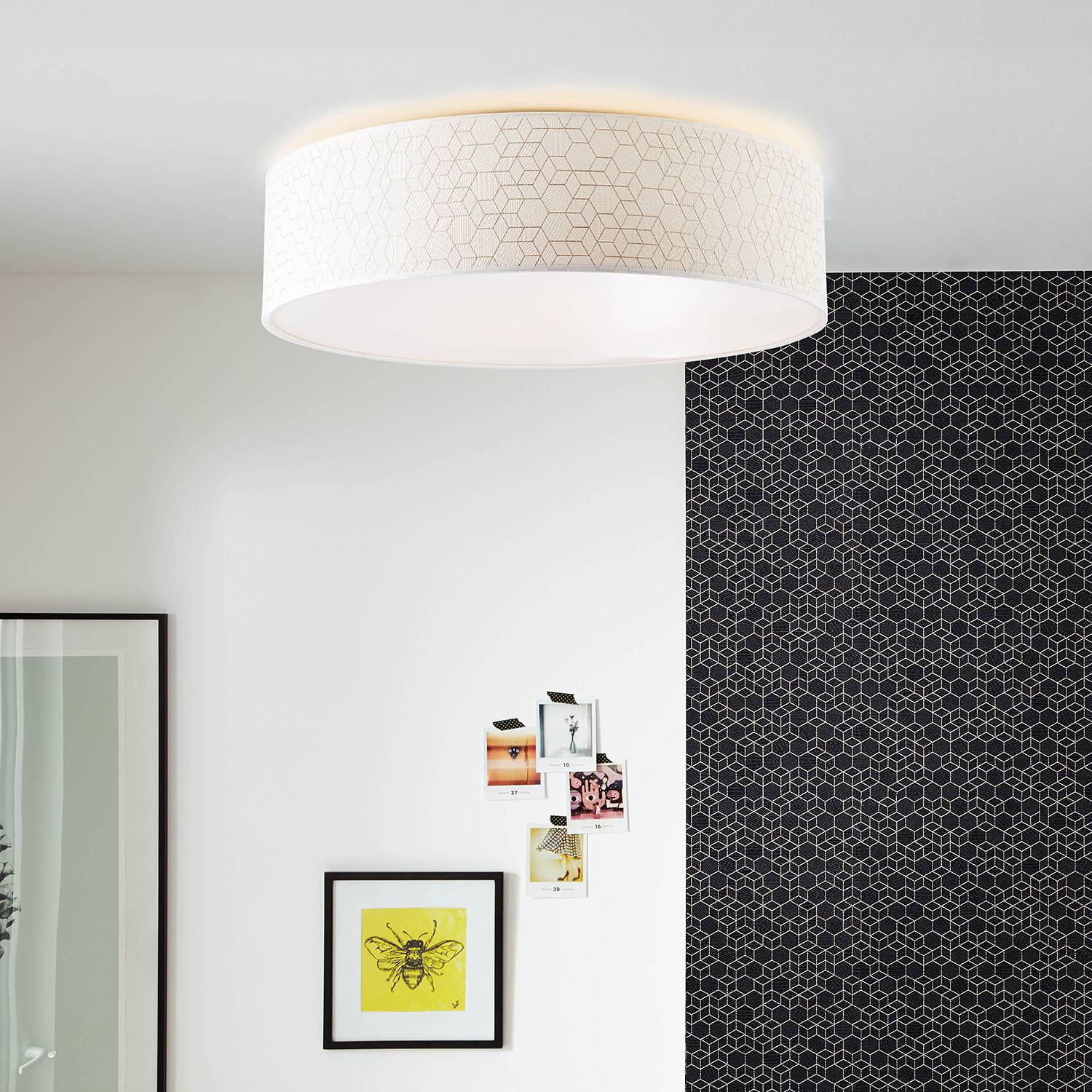 Galance II Deckenleuchte Papier Edelstahl 4-flammig