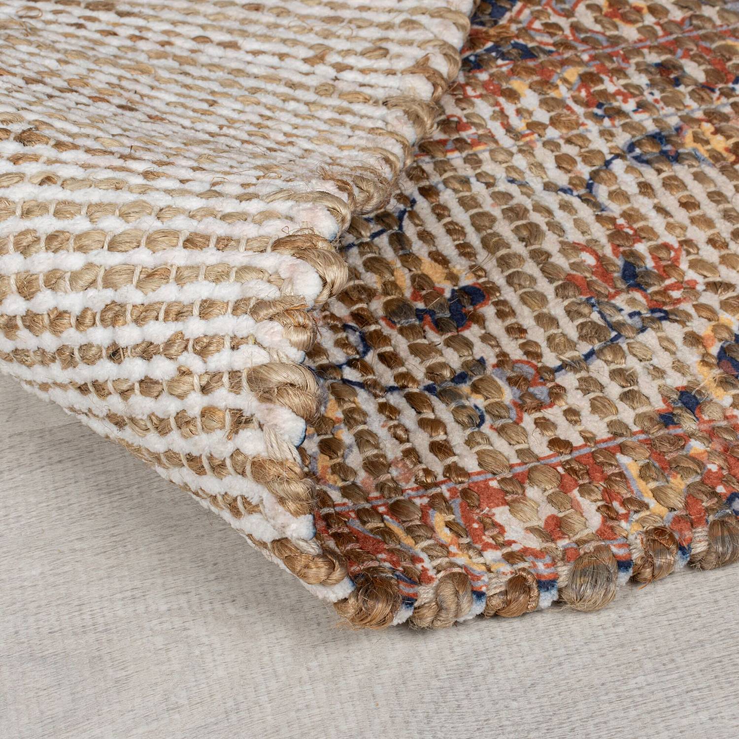 Miley Traditional Läufer Jute Rot Blau 60 x 230 cm