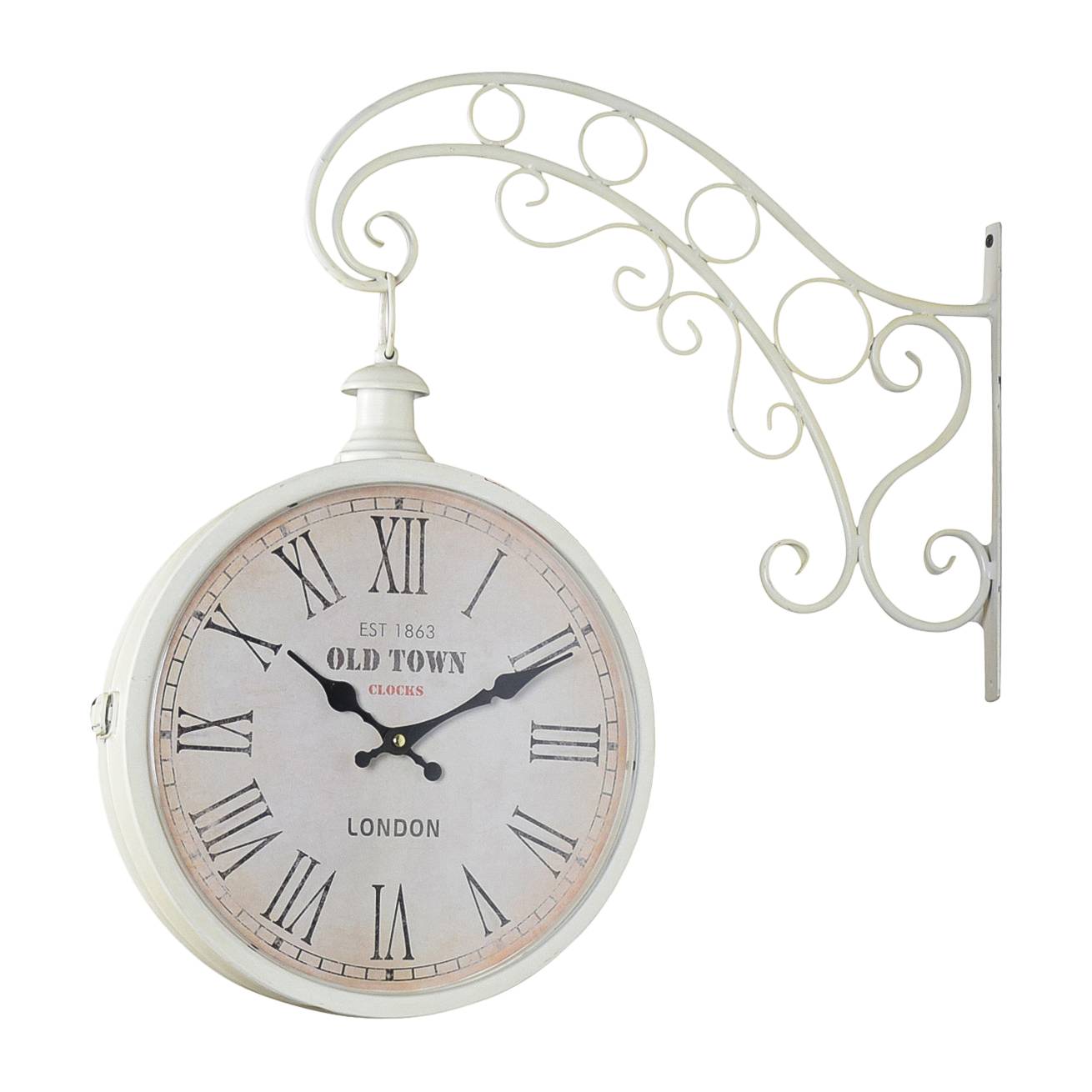 Wanduhr London Metall Weiß