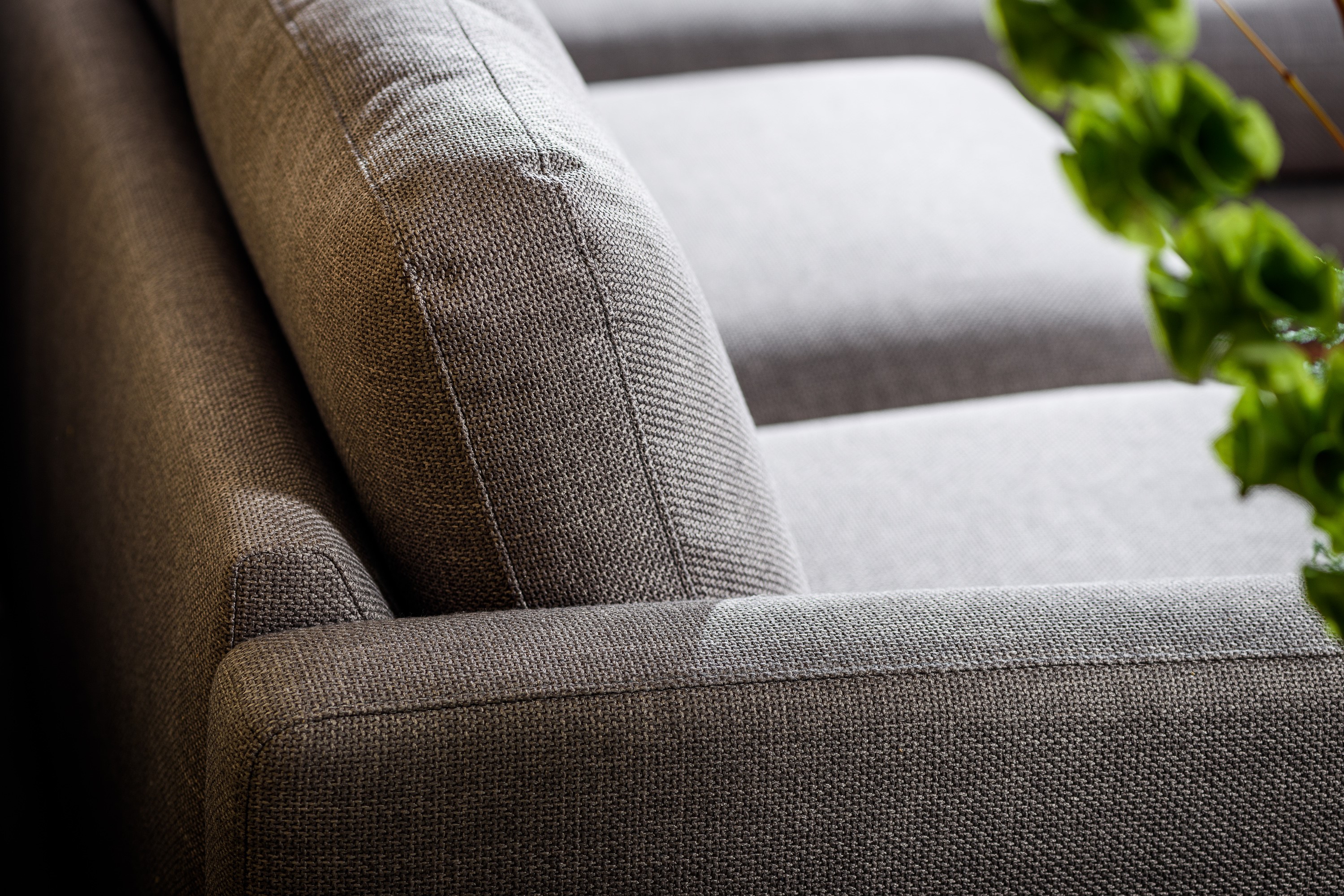 Sofa 3-Sitzer Chaiselongue Links Rechts Woven Grau