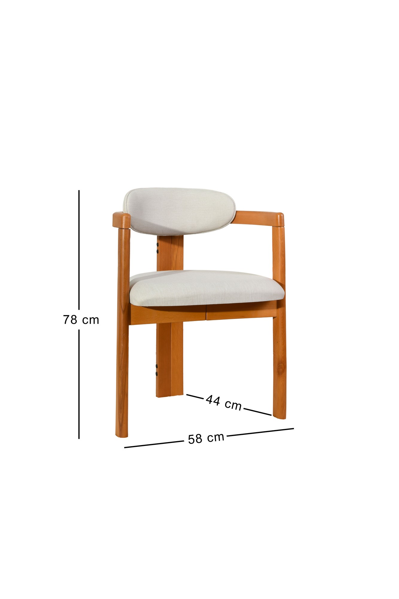 2x Touch Stuhl Holzfurnier Creme