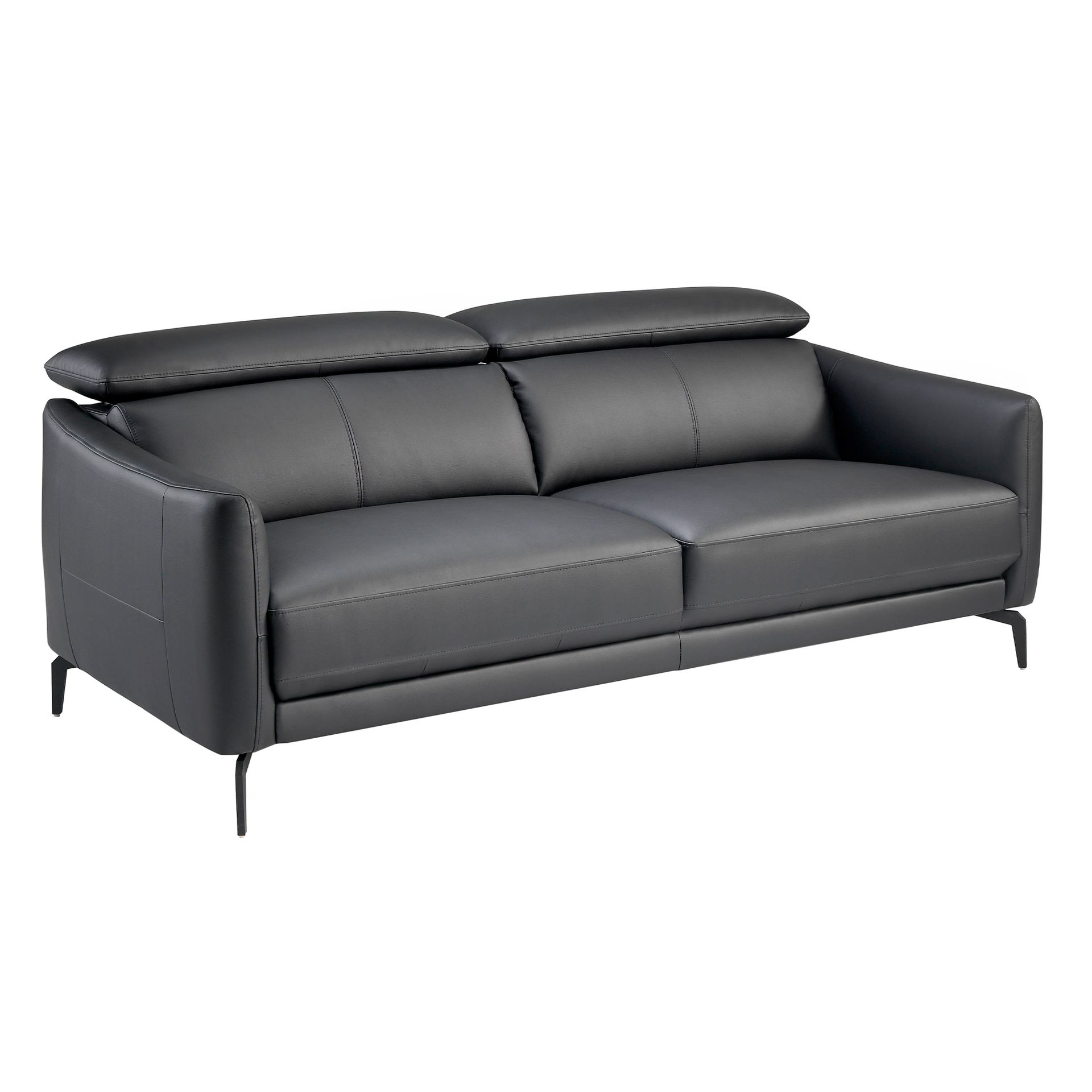 Sofa 3-Sitzer Leder Schwarz