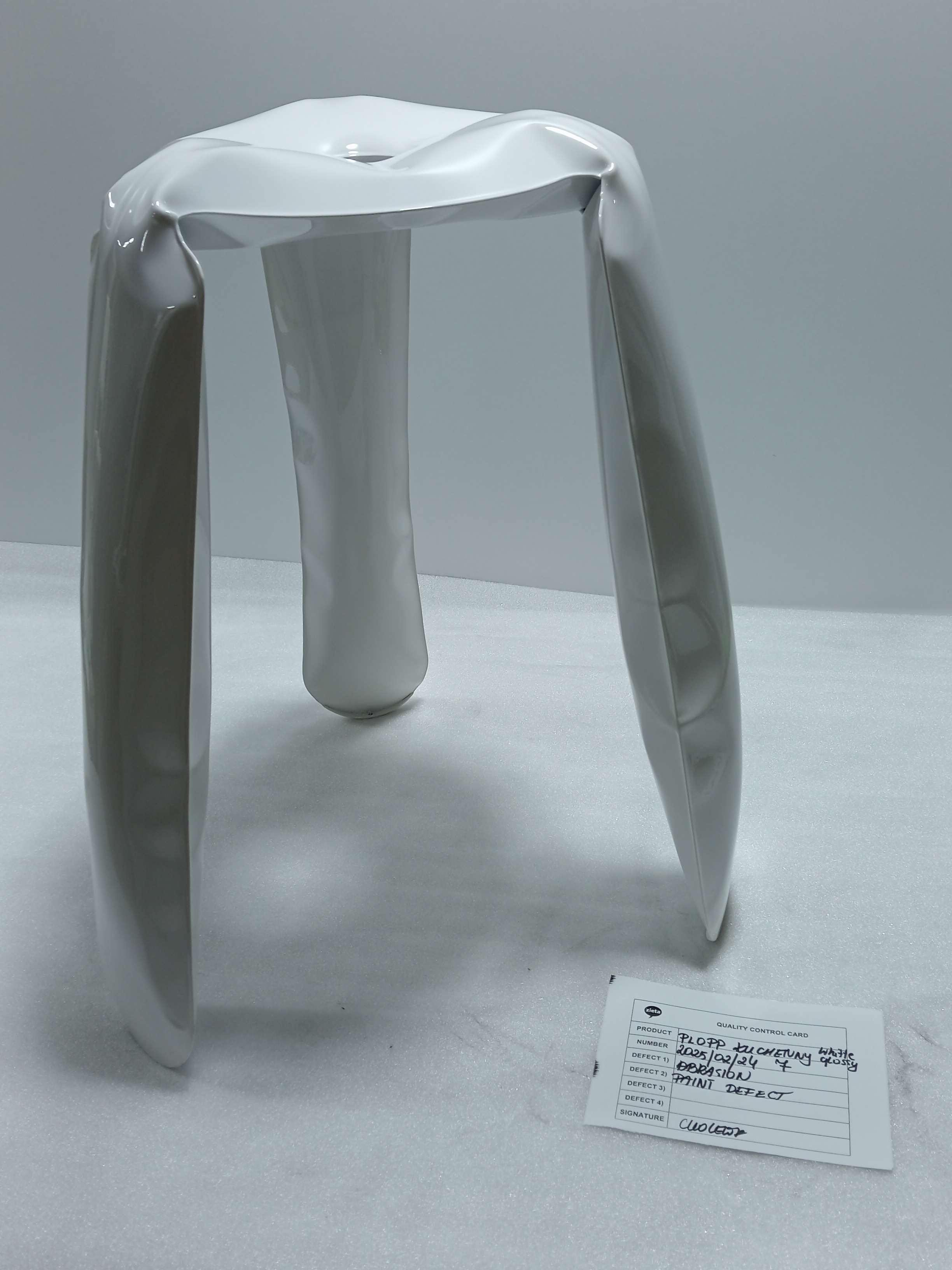 Plopp Kitchen stool Steel White Glossy