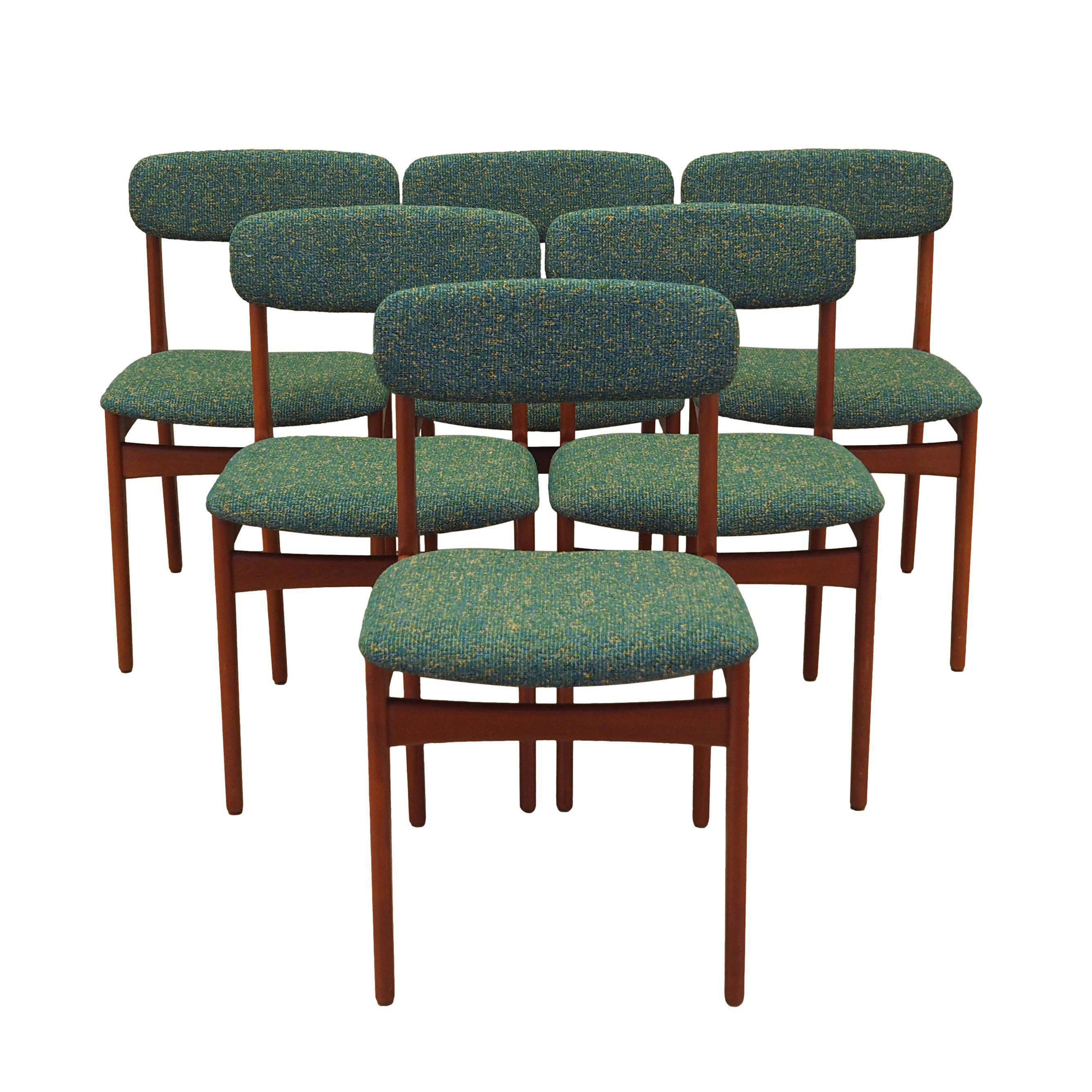 6x Esszimmerstühle Teakholz 1960er Jahre