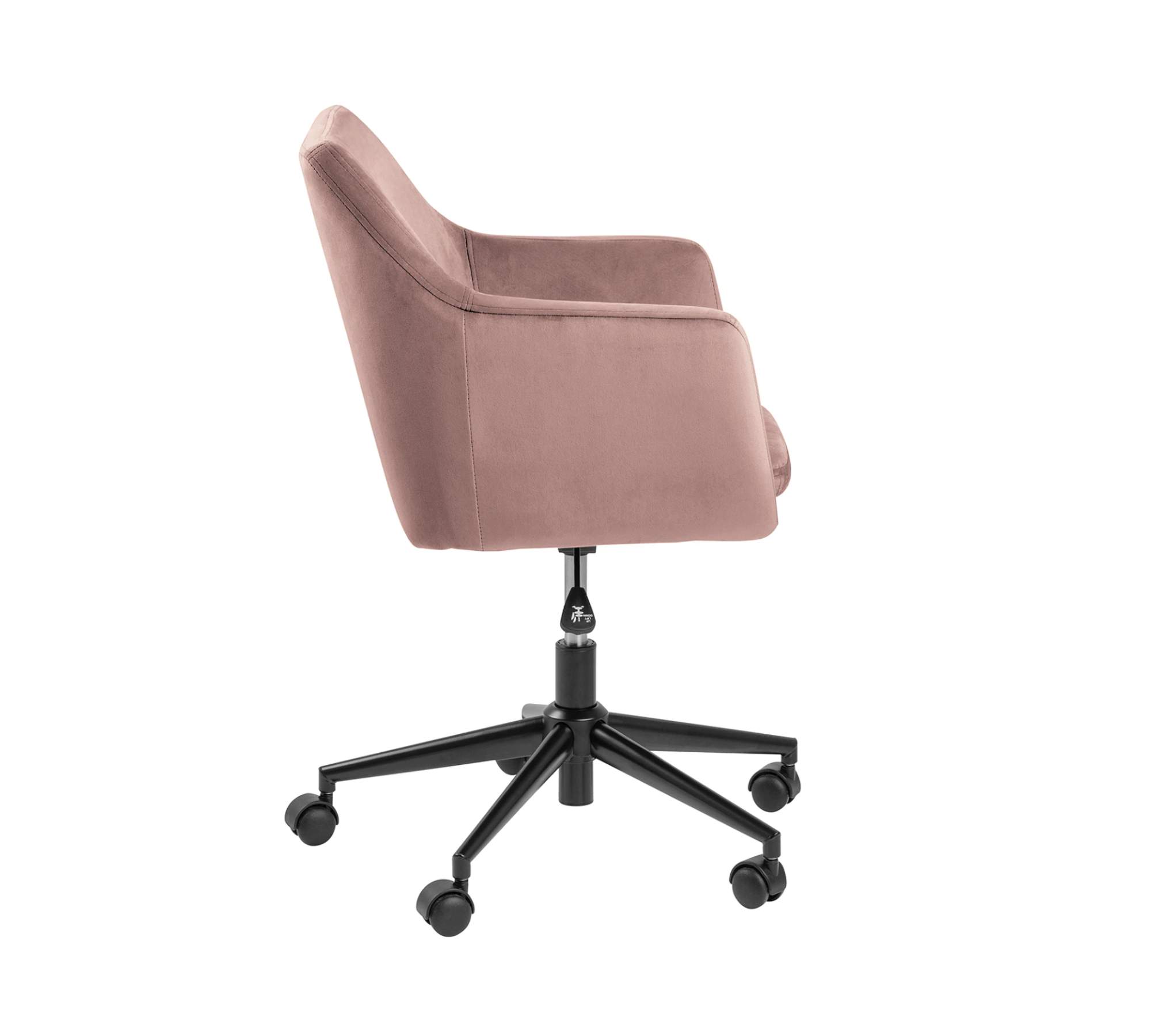 Bürodrehstuhl Samt Metall Altrosa