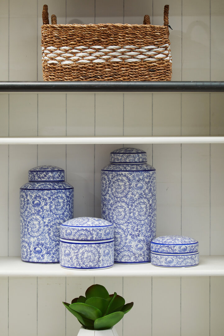 Calix Grande portagioie blu bianco