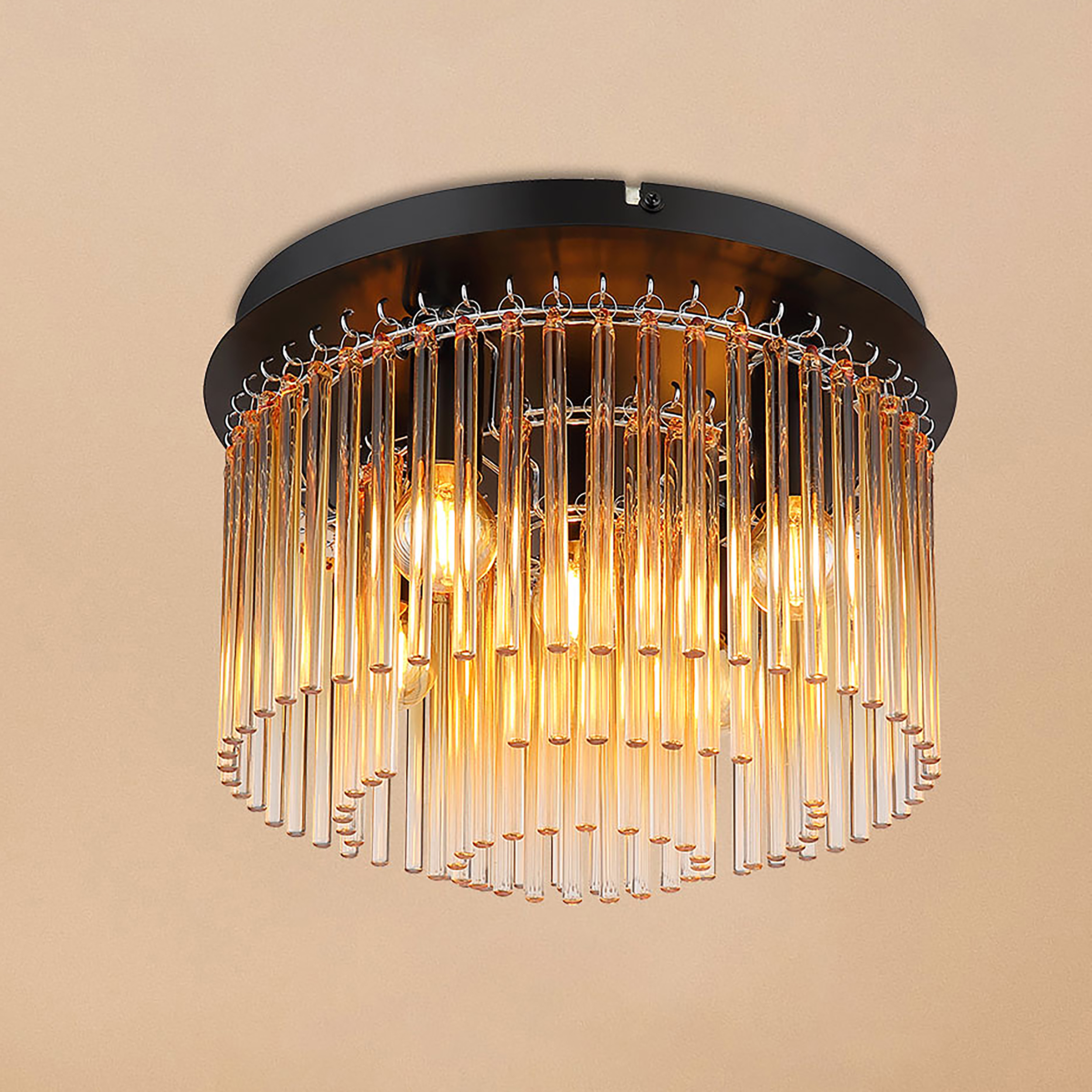 Gorley Typ B Deckenleuchte 5-flammig Eisen Farbglas Orange 