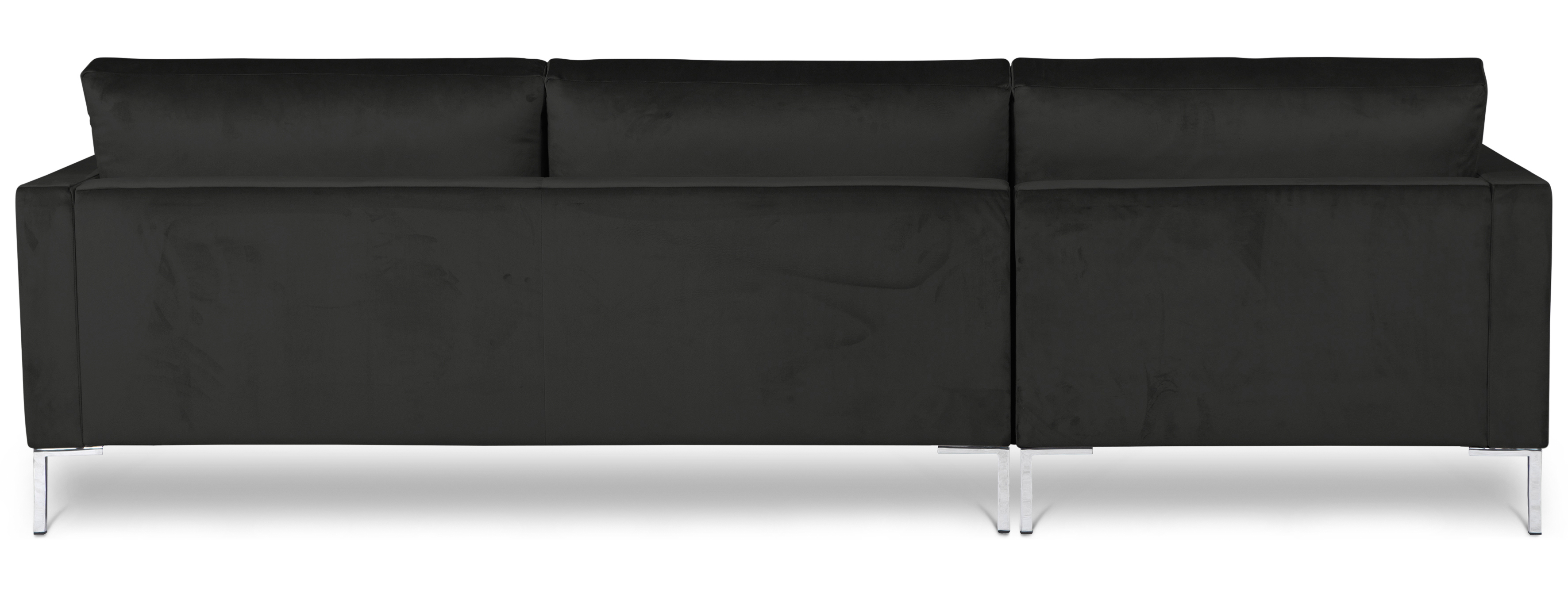 Portobello Sofa Récamiere Links Samt Metall Schwarz