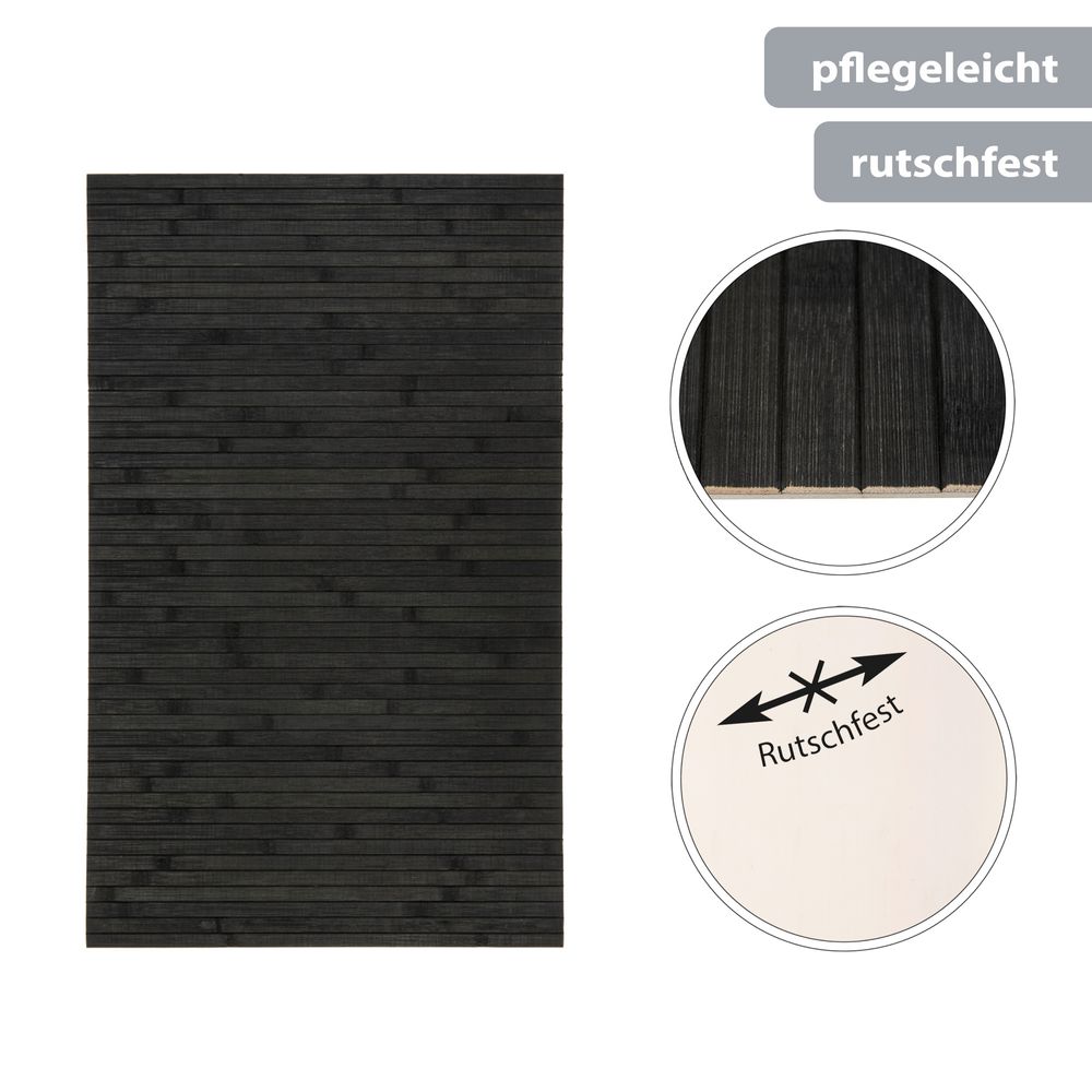 Badematte aus Bambus Schwarz