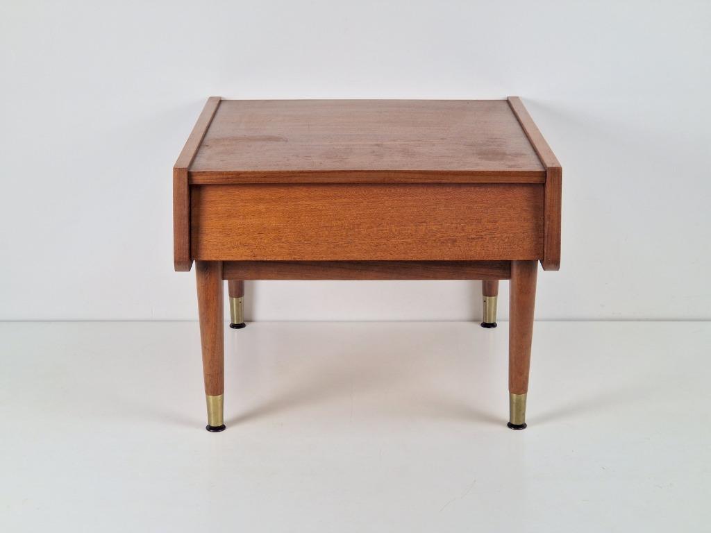 Vintage Nachttisch Teakholz Braun 1960er Jahre
