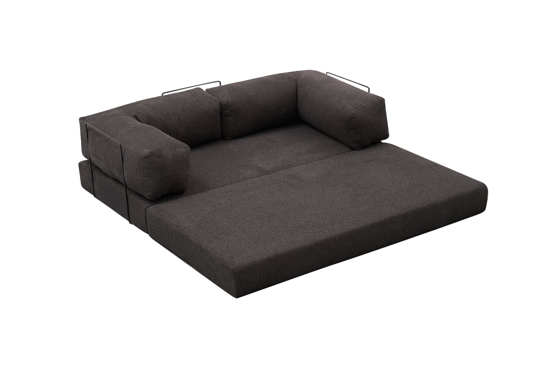 Comfort Schlafsofa 2-Sitzer mit Hocker Anthrazit