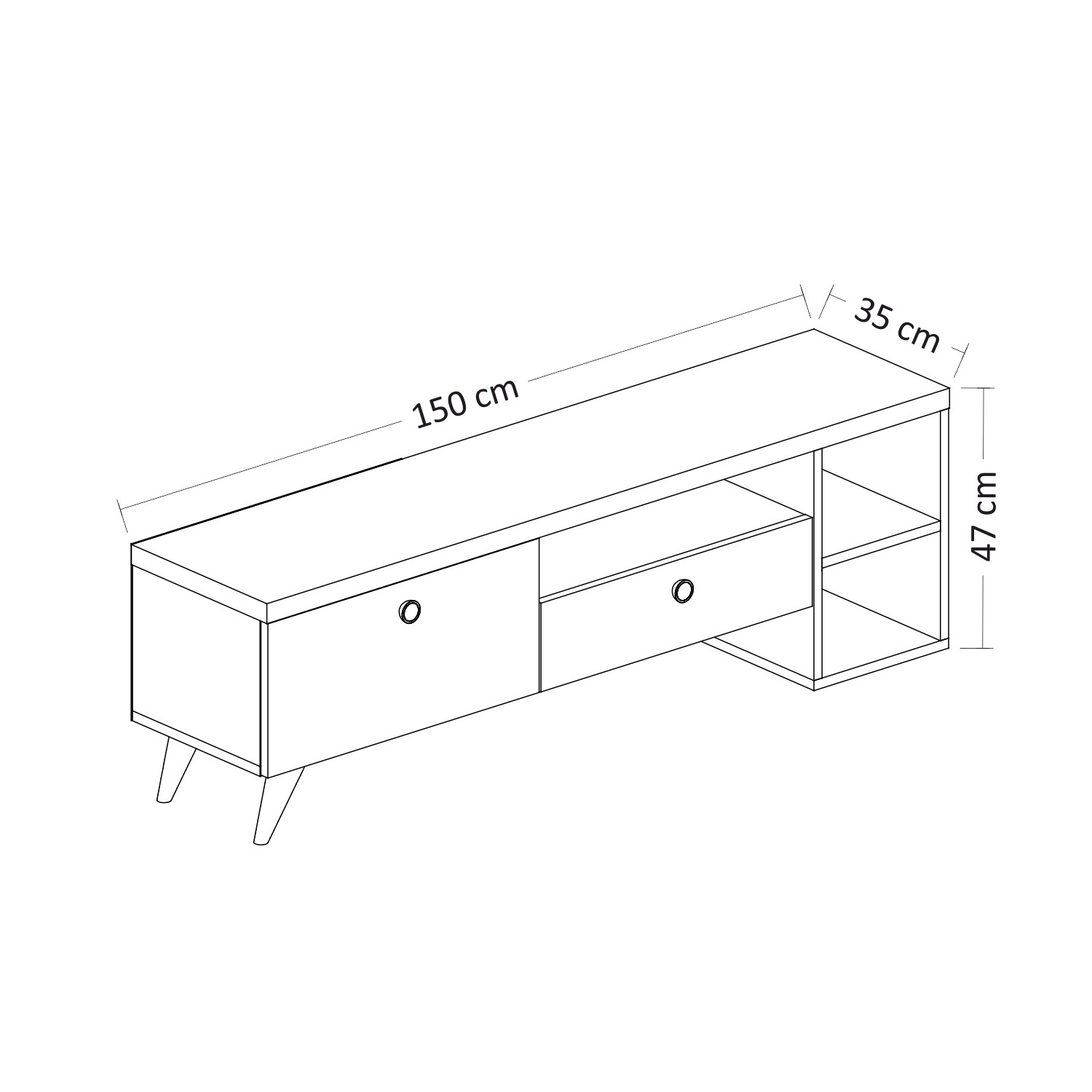 Parion Lowboard impiallacciatura di legno nero