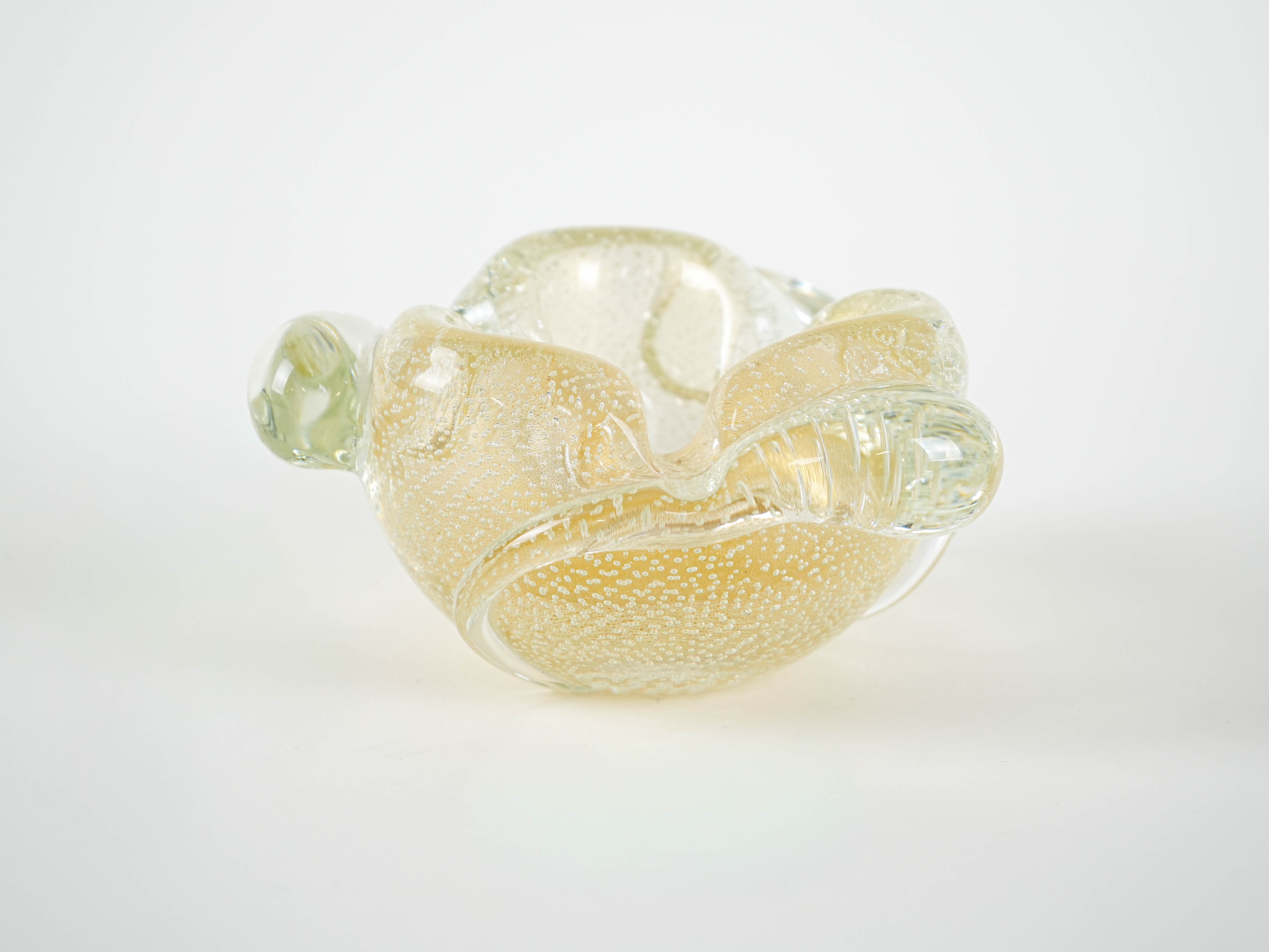 Aschenbecher Muranoglas Gelb 1960er Jahre