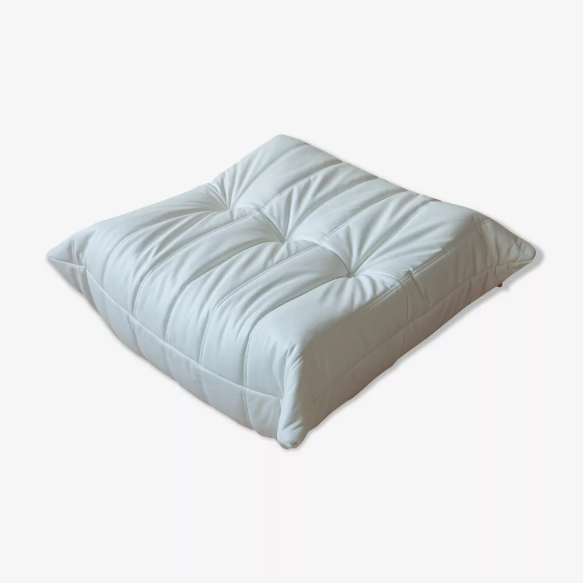 Togo Ottoman Madras Leather White