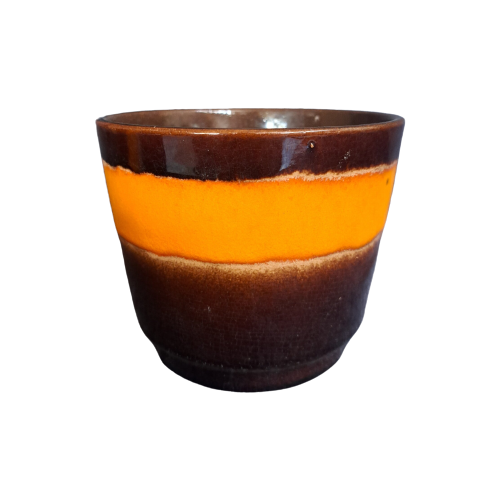 Vintage Blumentopf Keramik Orange