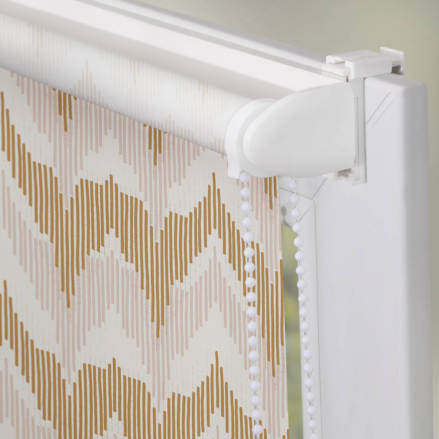 Klemmfix Rollo Boho Zig Zack Polyester Gelb 90 x 150 cm